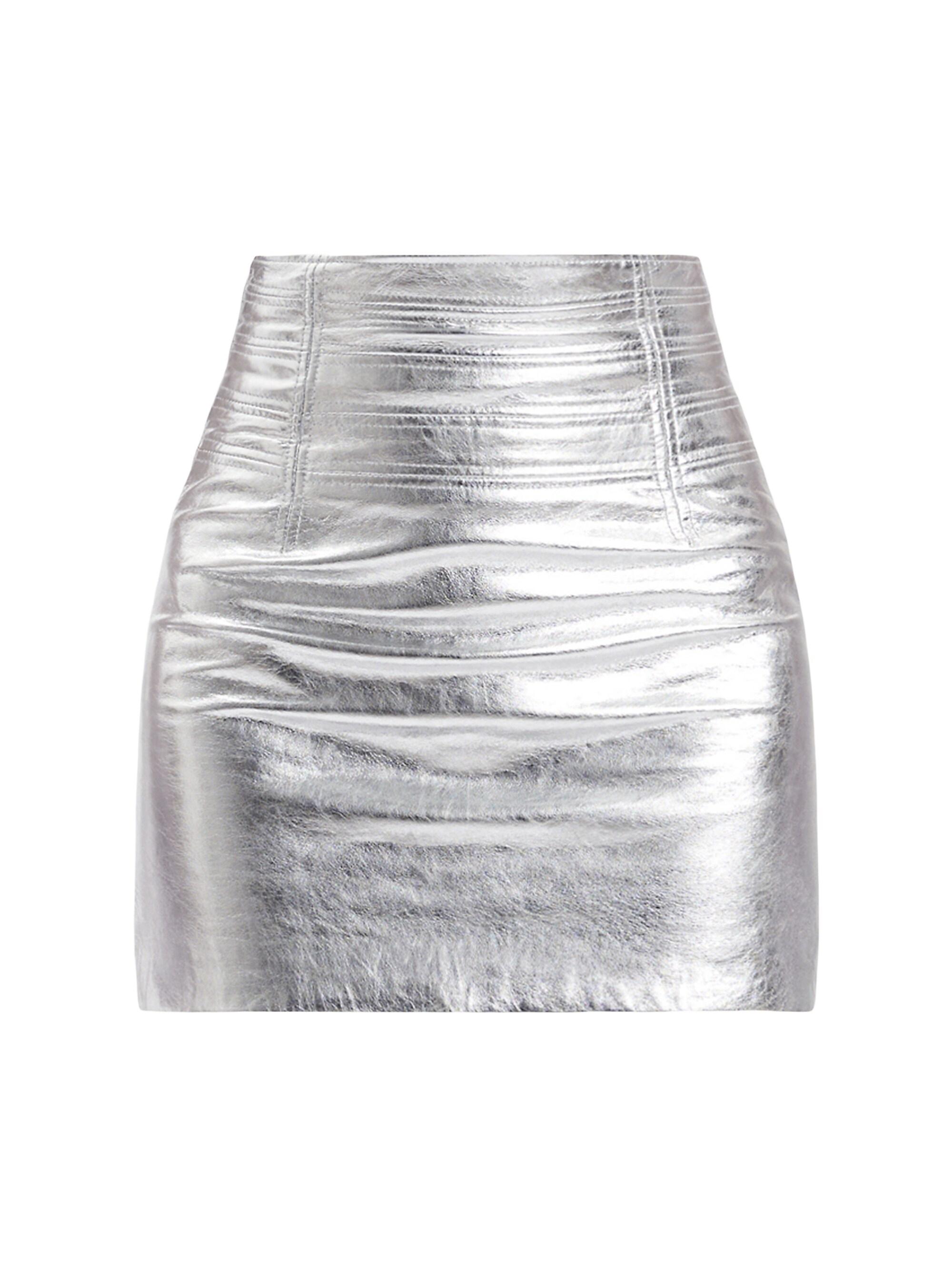 Hervé Léger Women's Clara Metallic Bandage Skirt - Silver Foil