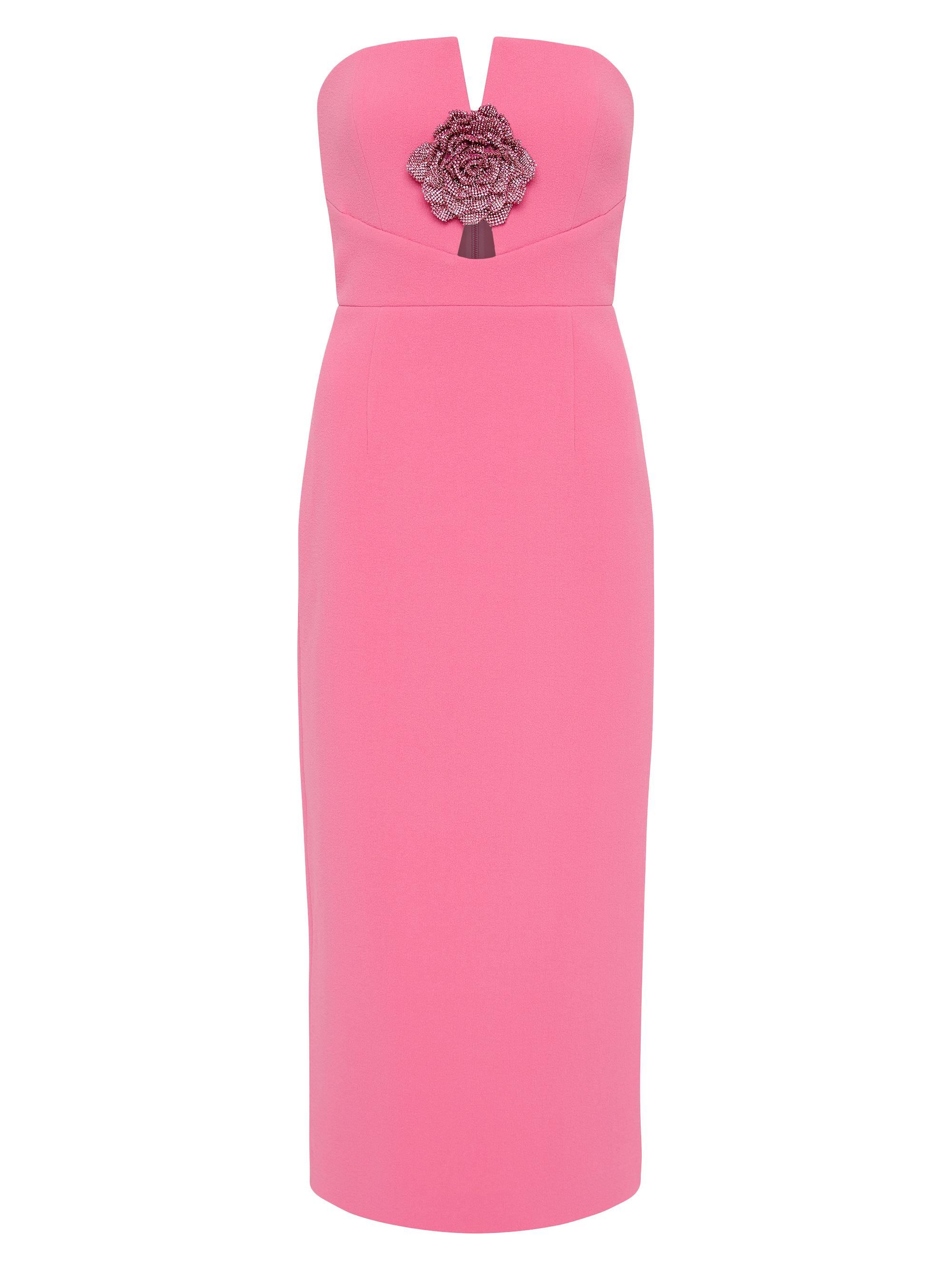 Rebecca Vallance Women's Aubree Embellished Rosette Strapless Midi-Dress - Black