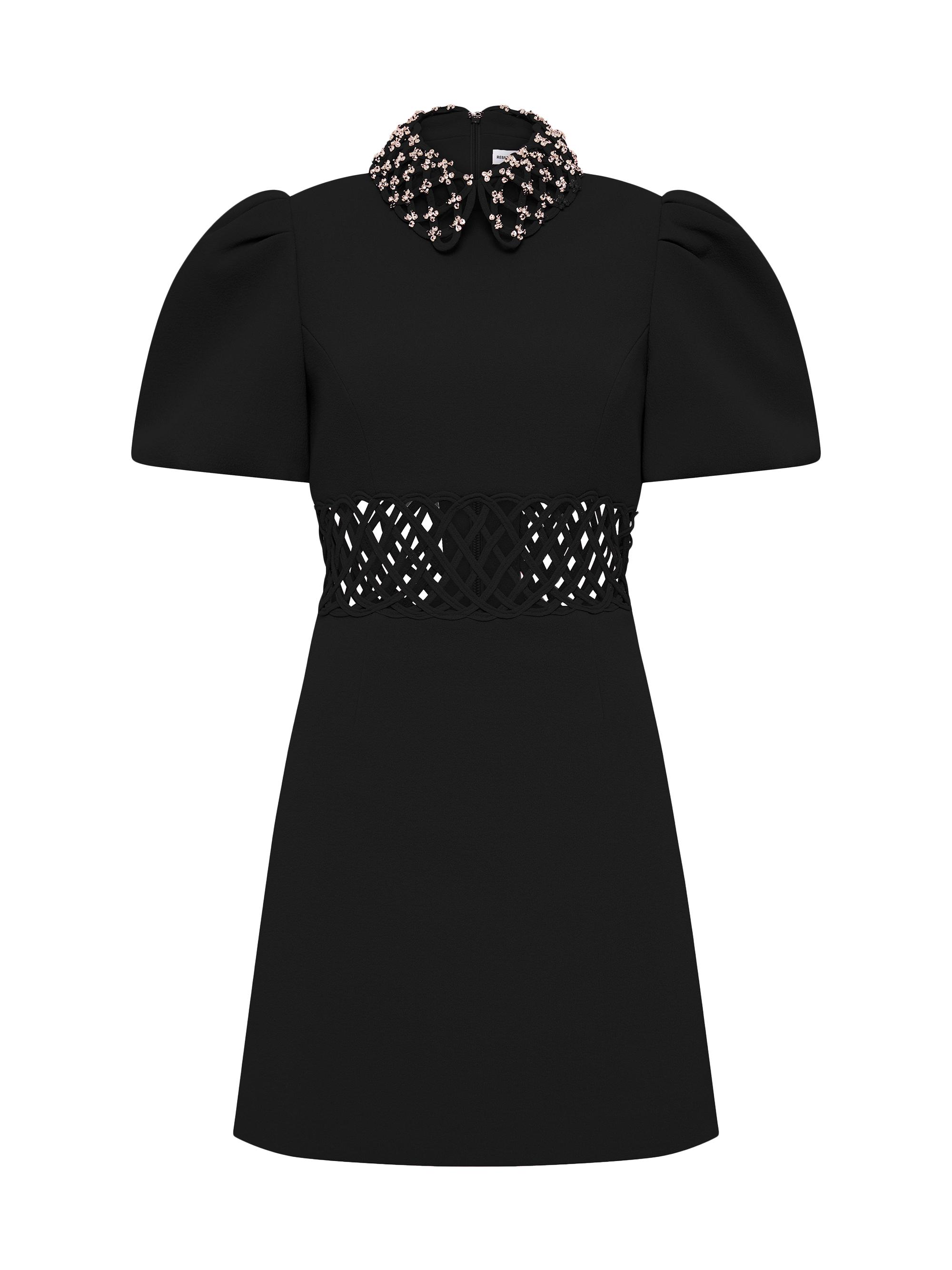 Rebecca Vallance Women's Aubree Beaded Crepe Minidress - Black