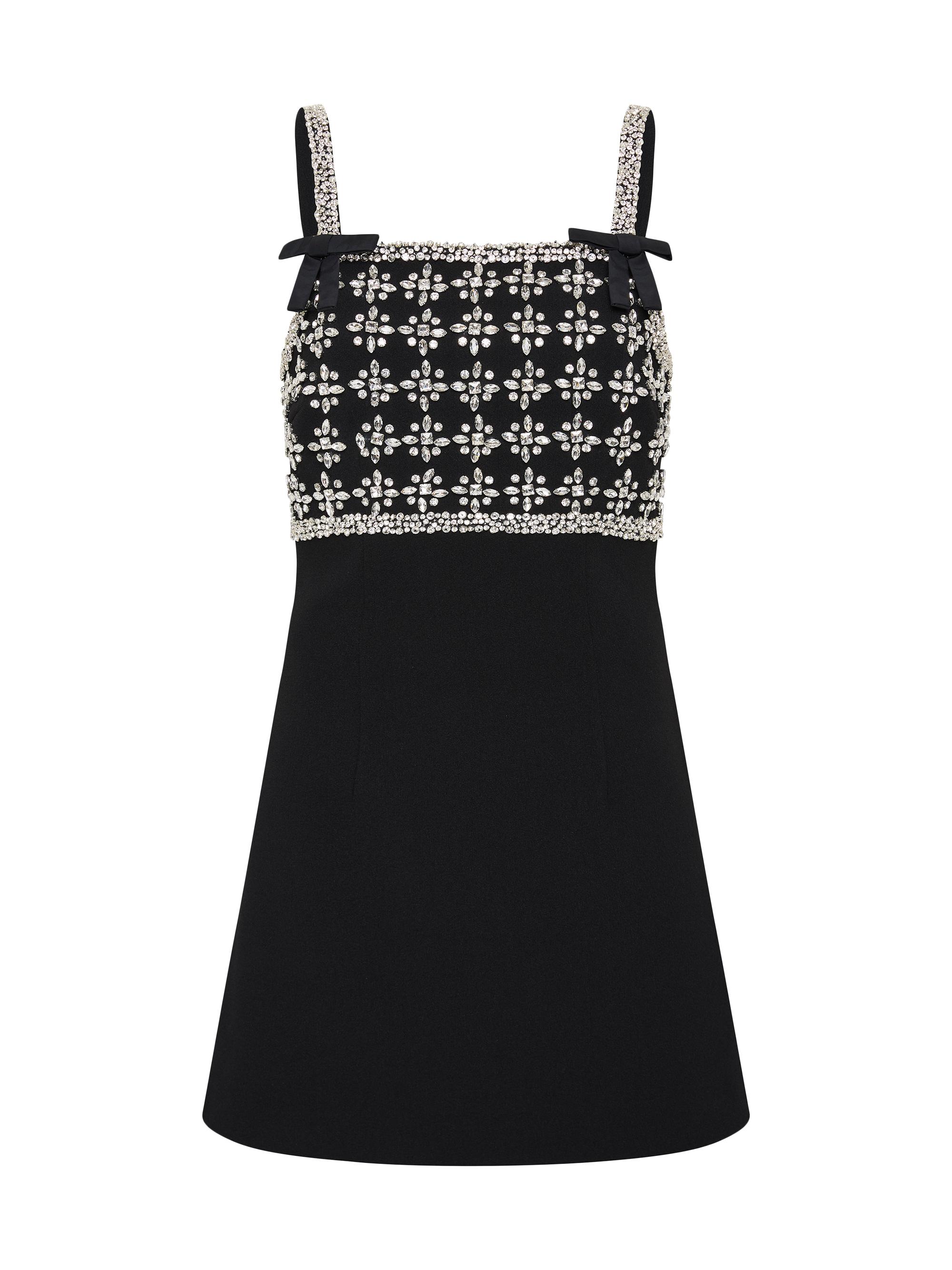 Rebecca Vallance Women's Rina Crystal-Embellished Crepe Minidress - Black