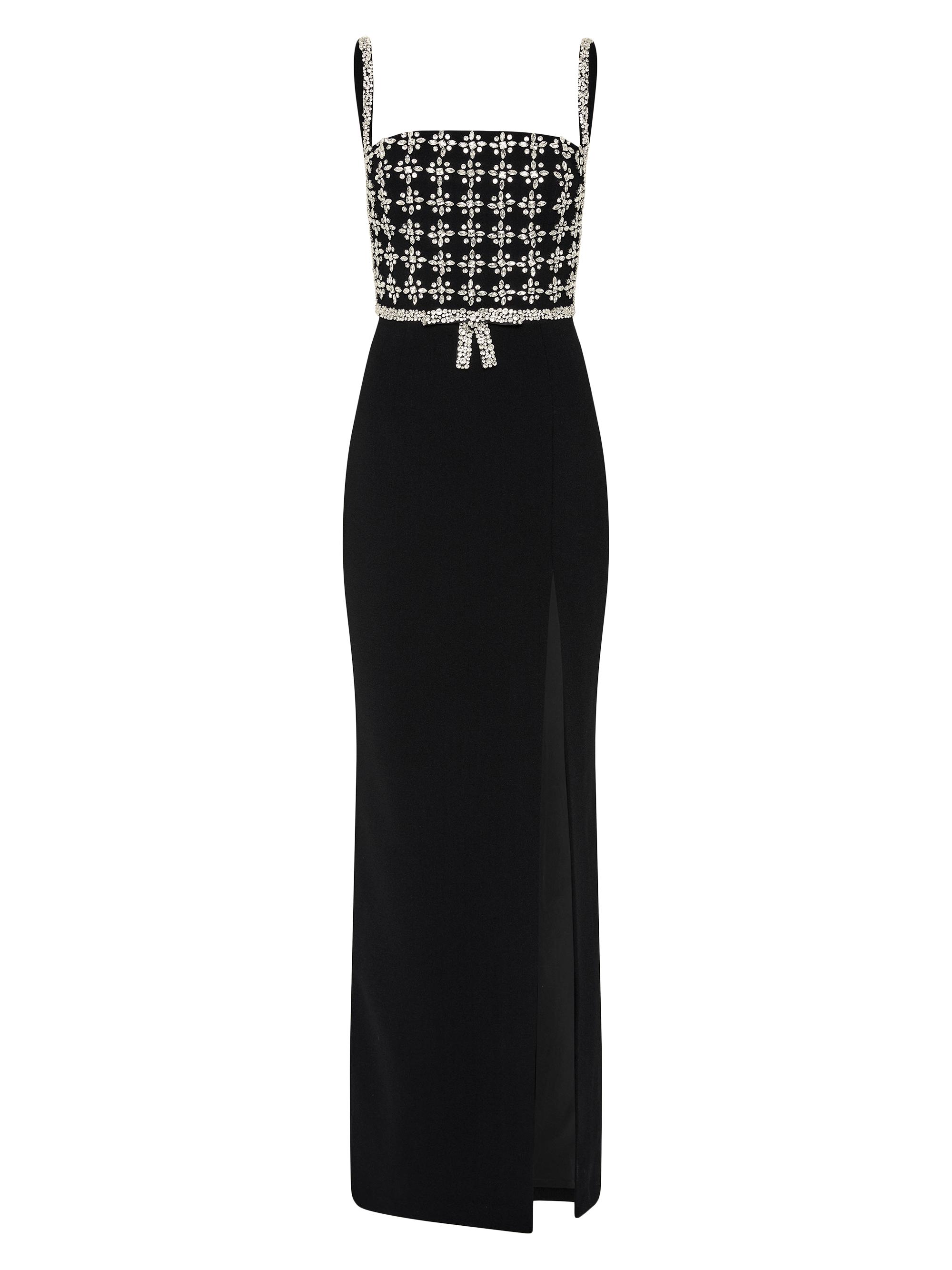 Rebecca Vallance Women's Rina Crystal-Embellished Crepe Gown - Black