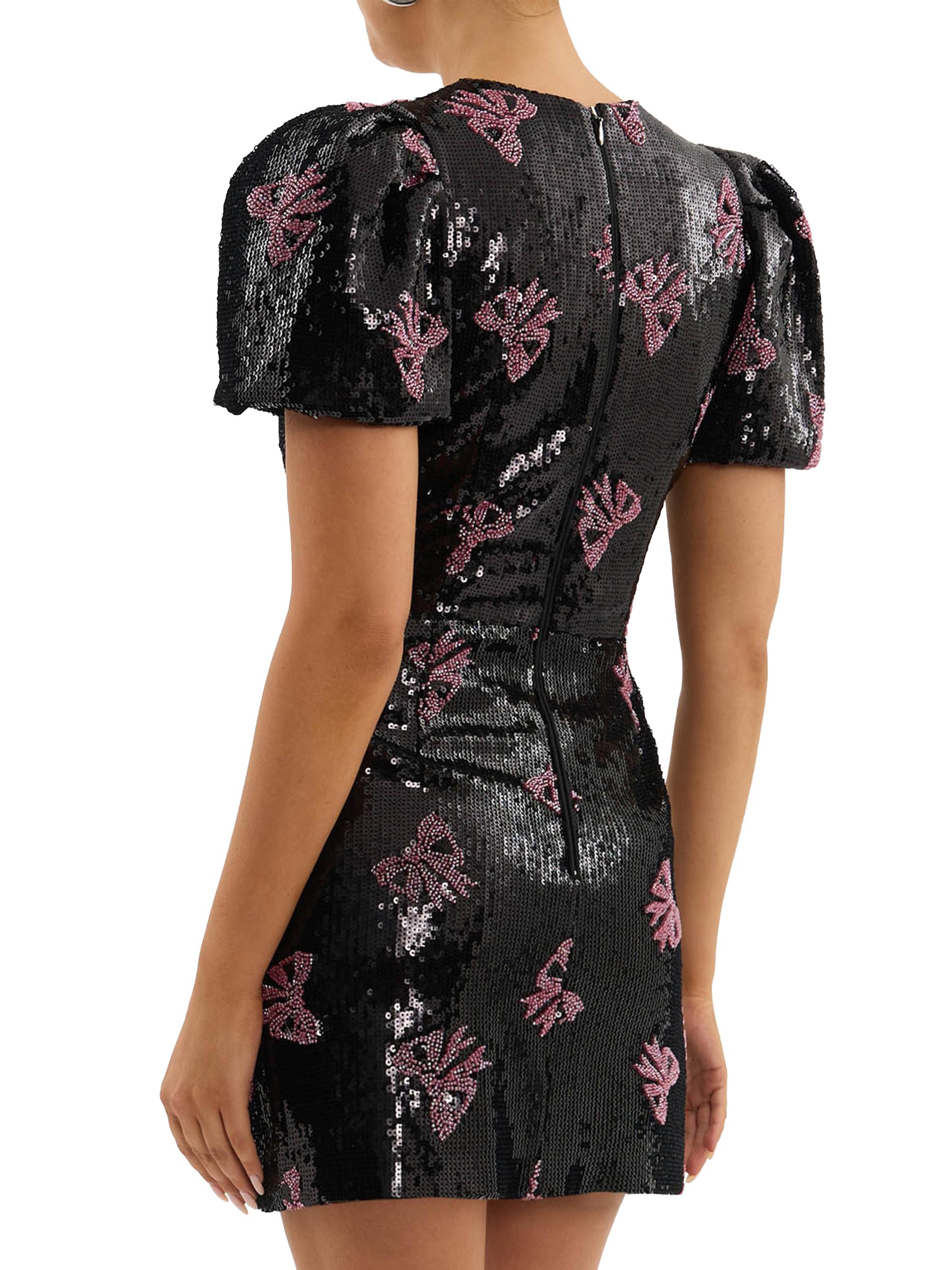 Rebecca Vallance Miya Sequined Bow Minidress | Saks Fifth Avenue