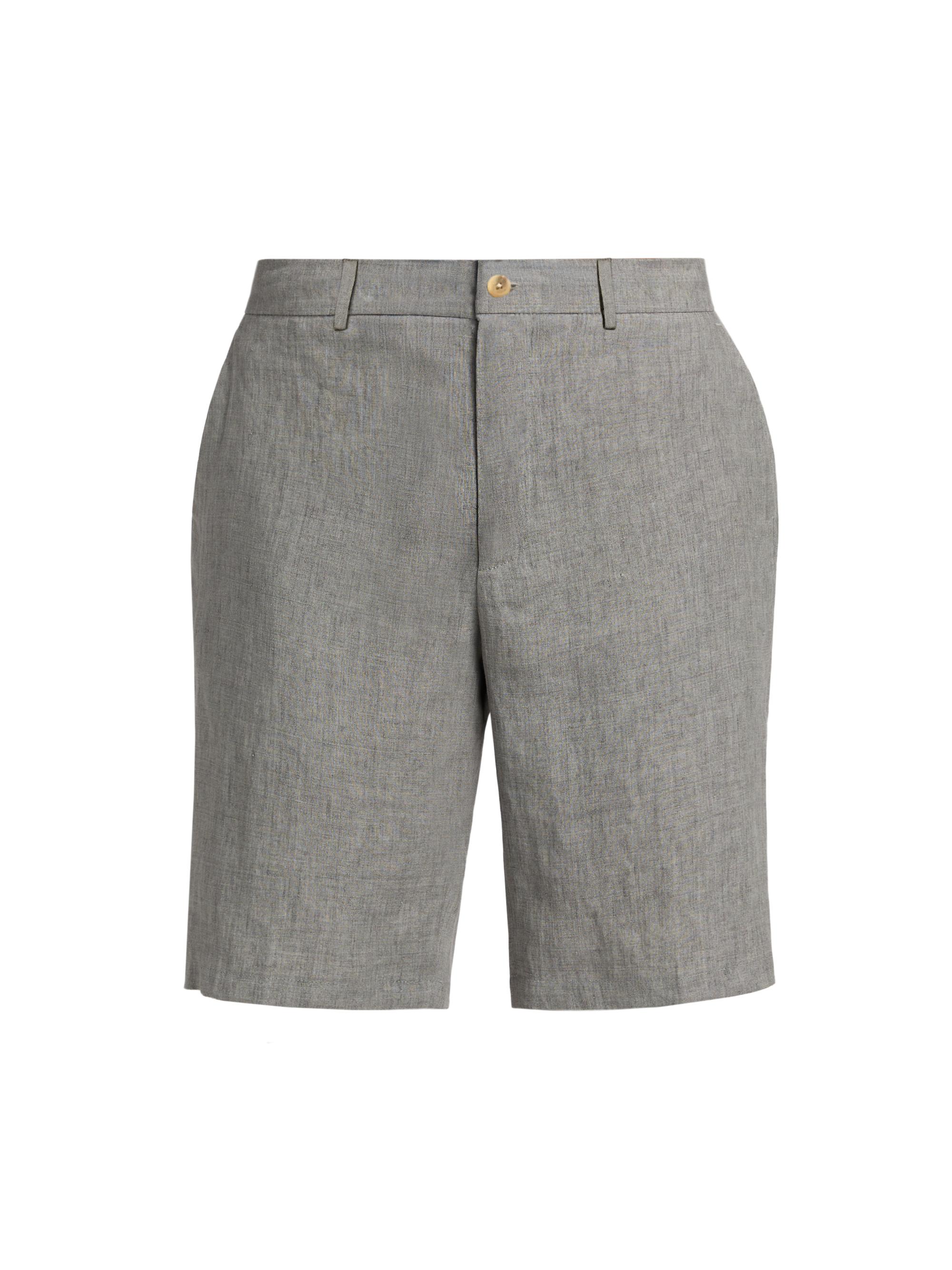 Saks Fifth Avenue Men's COLLECTION Linen Dress Shorts - Light Grey