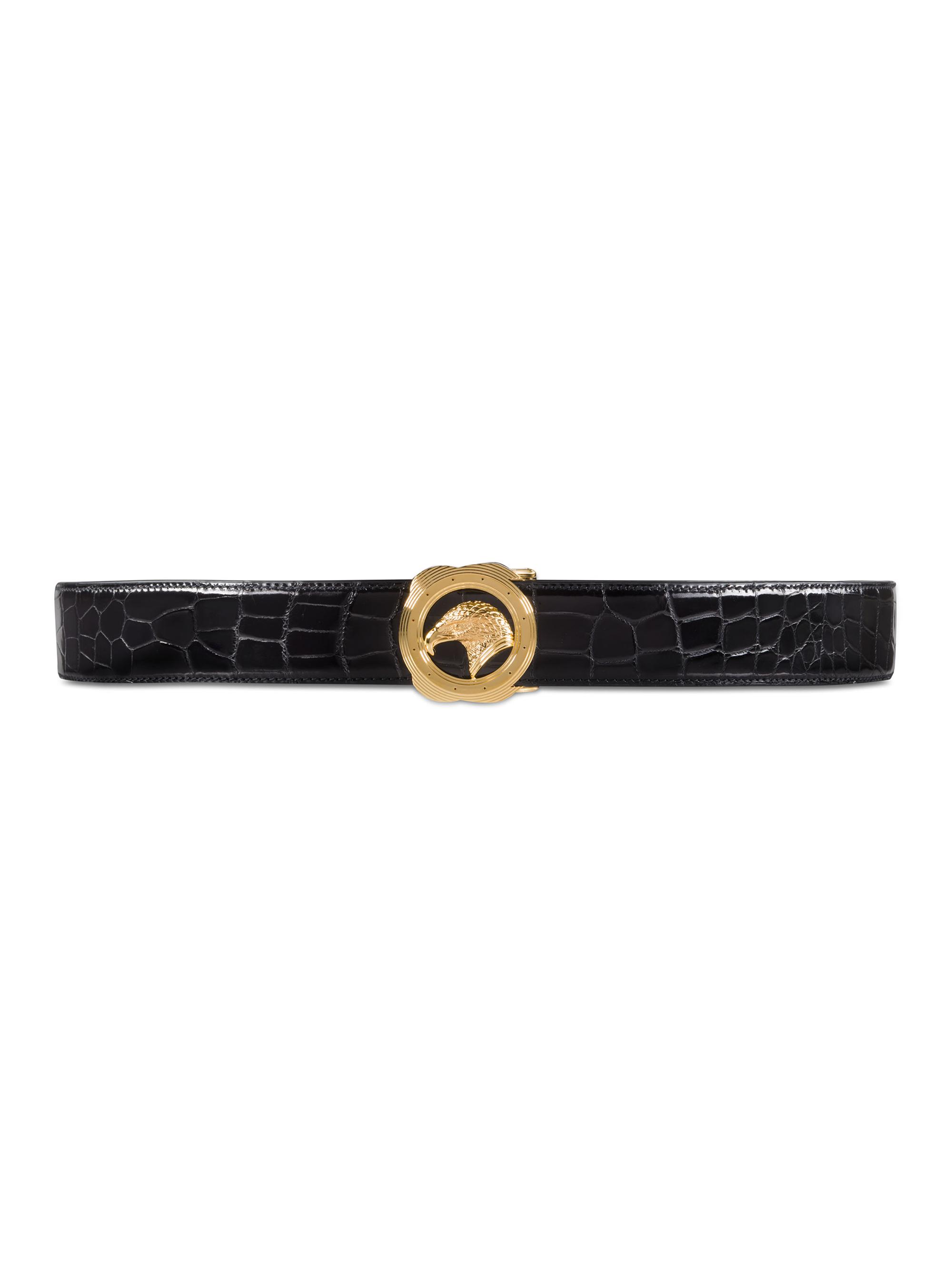 美品 Stefano Ricci ブラッシュドアリゲーターレザーブラックベルト Stefano Ricci Leather Belt | Saks Fifth Avenue