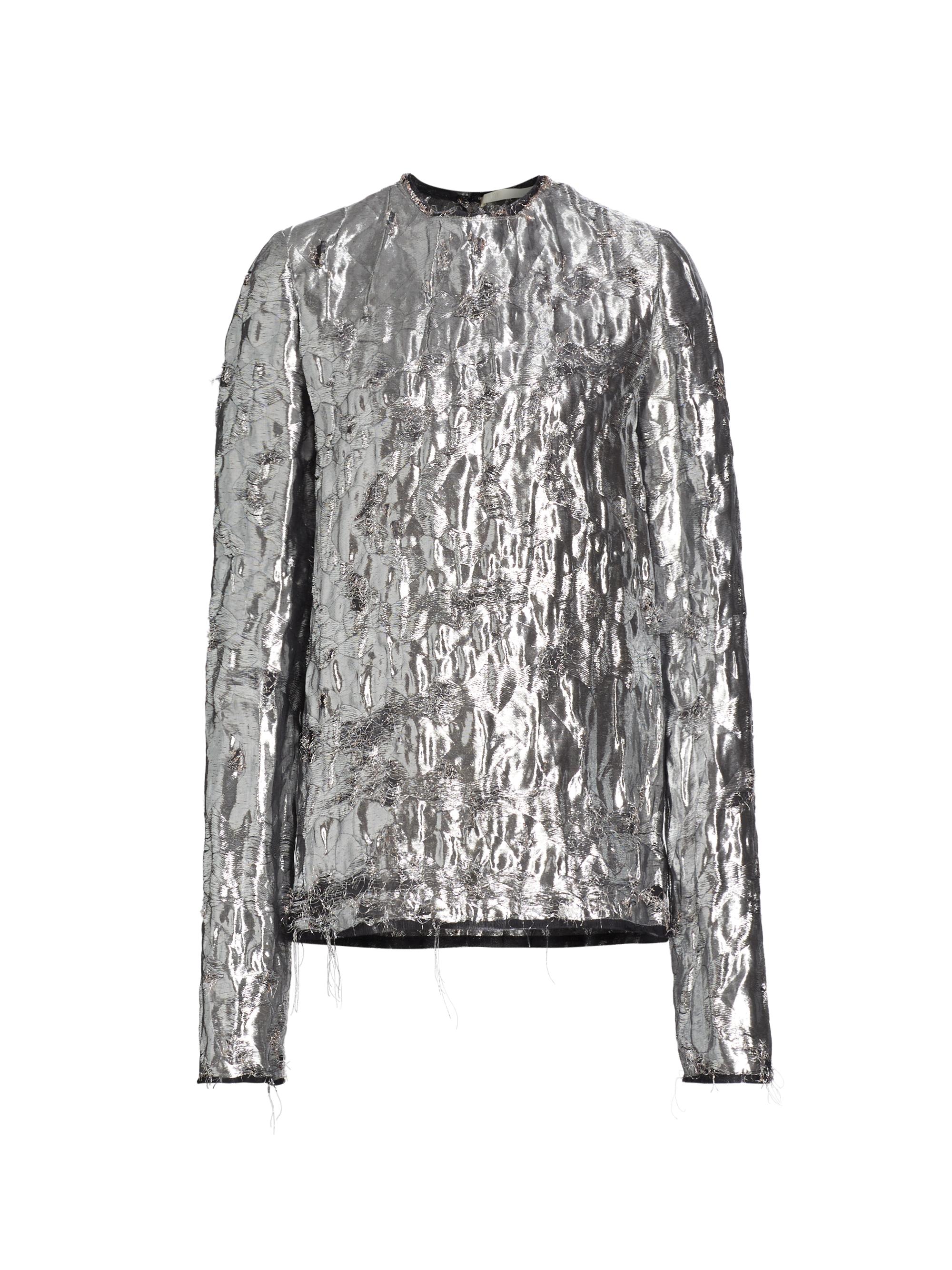 Jason Wu Collection Women's Metallic Cloque Top - Silver