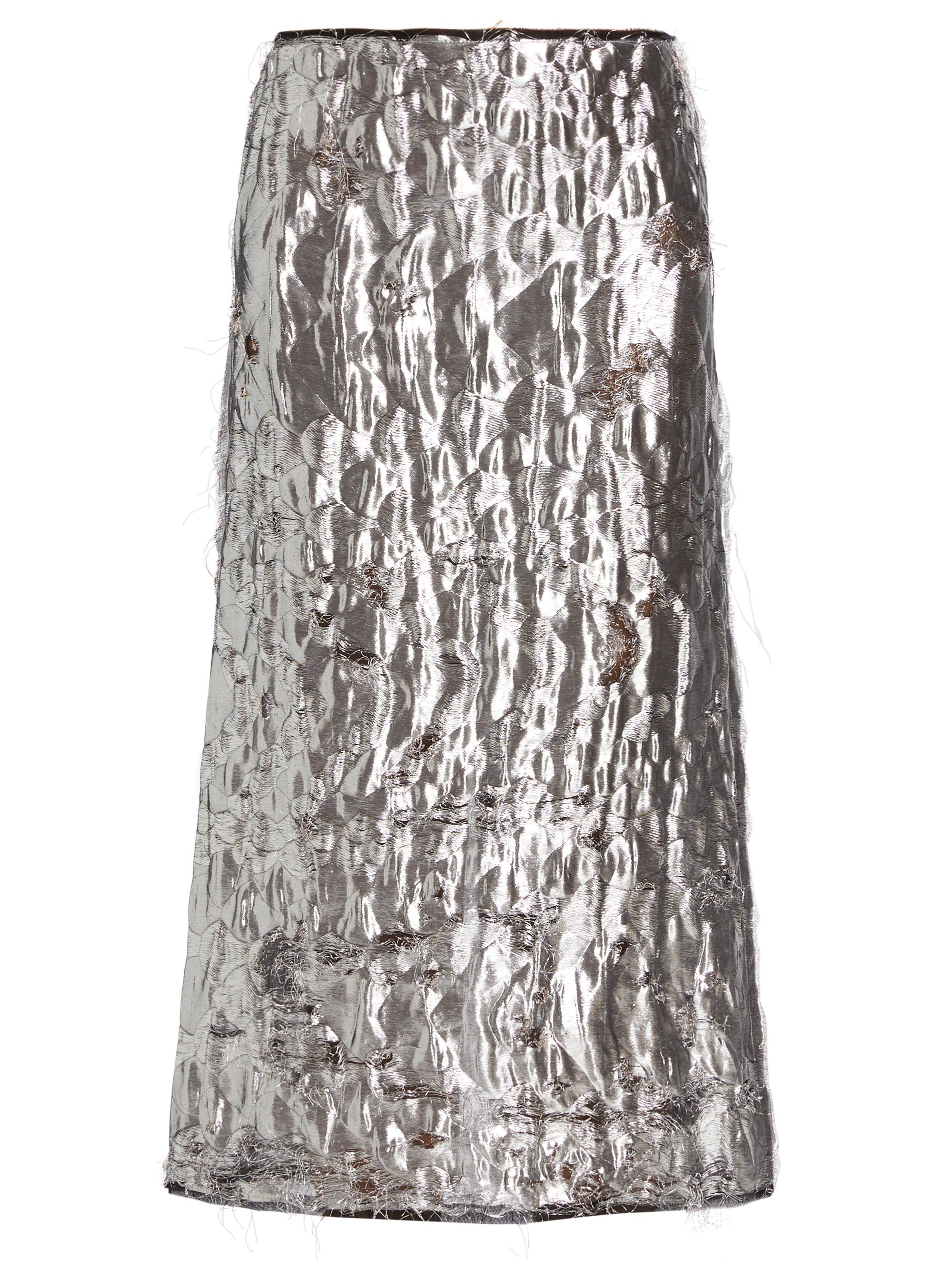 Jason Wu Collection Women's Metallic Jacquard Midi-Skirt - Silver