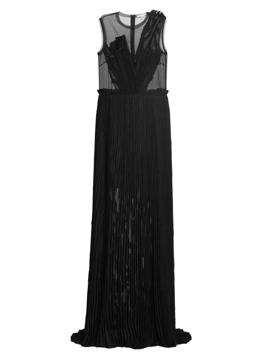 Jason Wuジェイソン ウー シルク レースパネル シースルードレスワンピ Jason Wu Collection Appliqué Pleated Sleeveless Maxi Dress