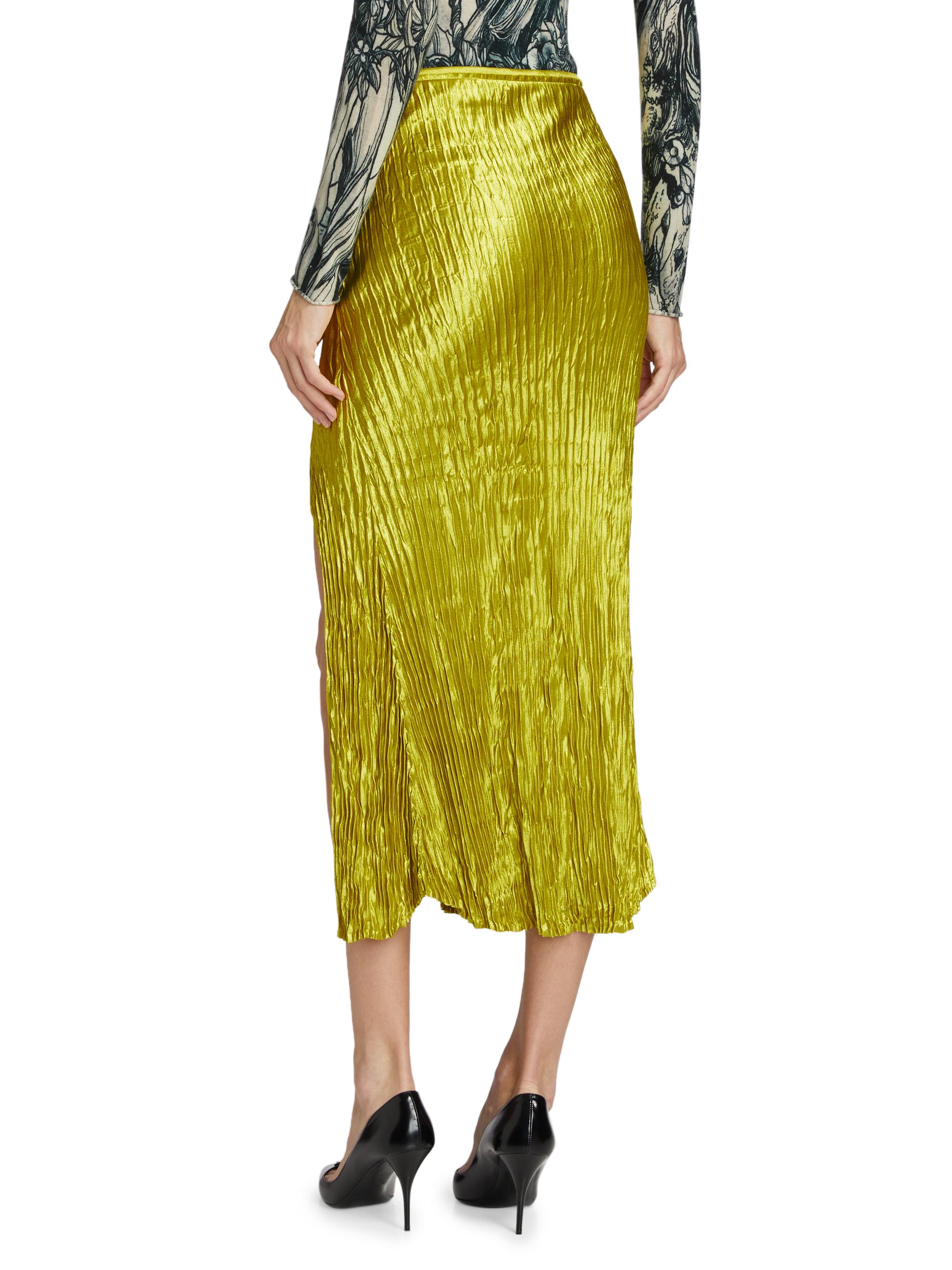 Jason Wu Collection Pleated Hammered Satin Skirt | Saks Fifth Avenue