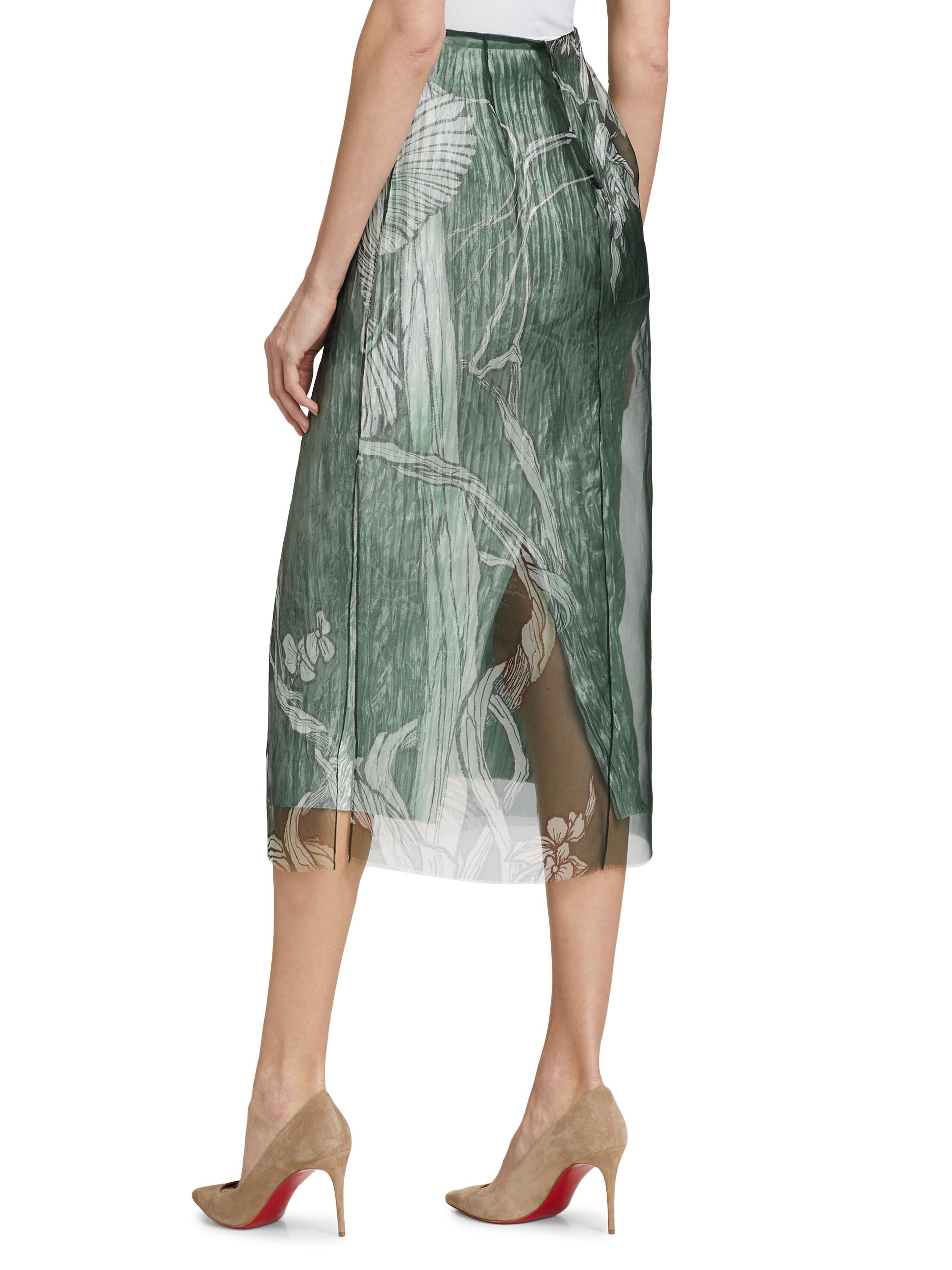 【最終値下げ】フォクシー　Spring Bloom Skirt マッチャ　40 Jason Wu Collection Tree-Print Organza Skirt | Saks Fifth Avenue