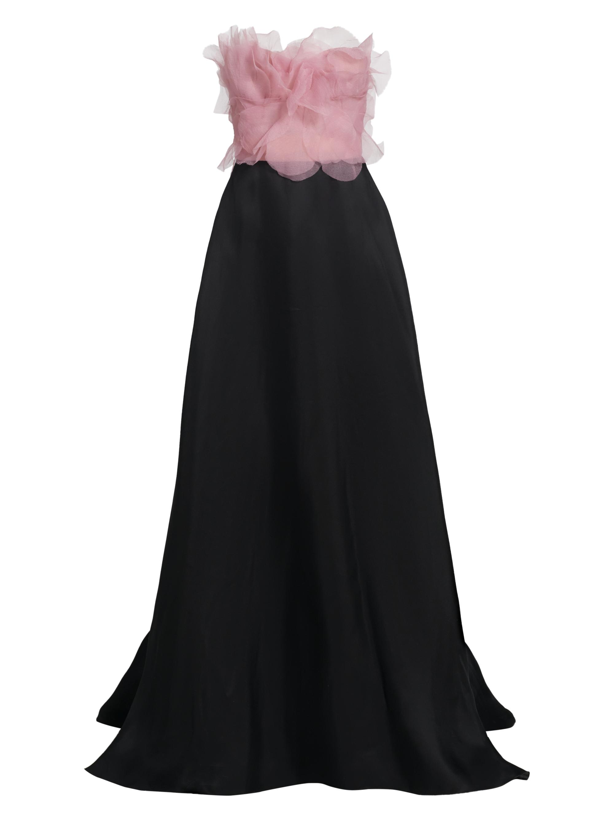 Marchesa Women's Silk Organza Petal Bodice Gown - Rose Black