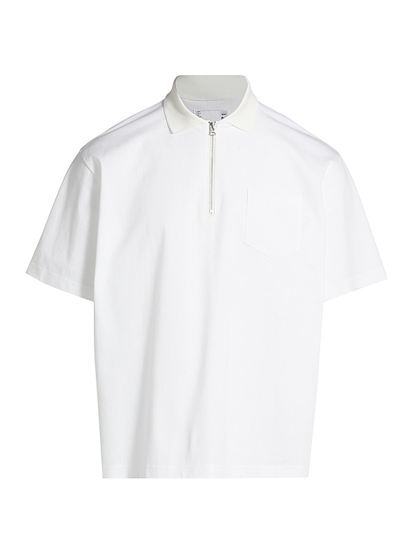 Shop Sacai Cotton Jersey Polo Shirt | Saks Fifth Avenue Shop Sacai Cotton Jersey Polo Shirt | Saks Fifth Avenue