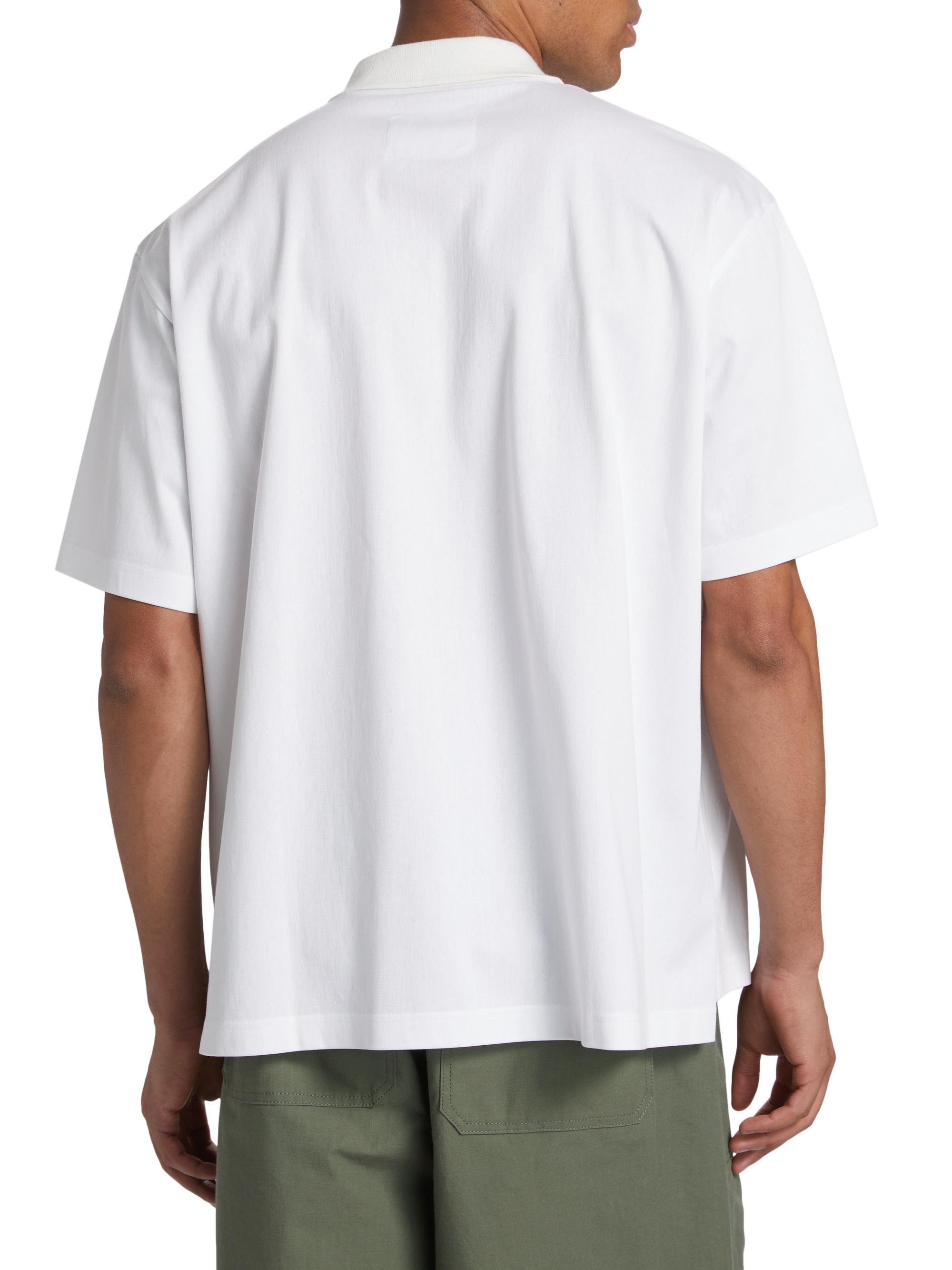 Shop Sacai Cotton Jersey Polo Shirt | Saks Fifth Avenue
