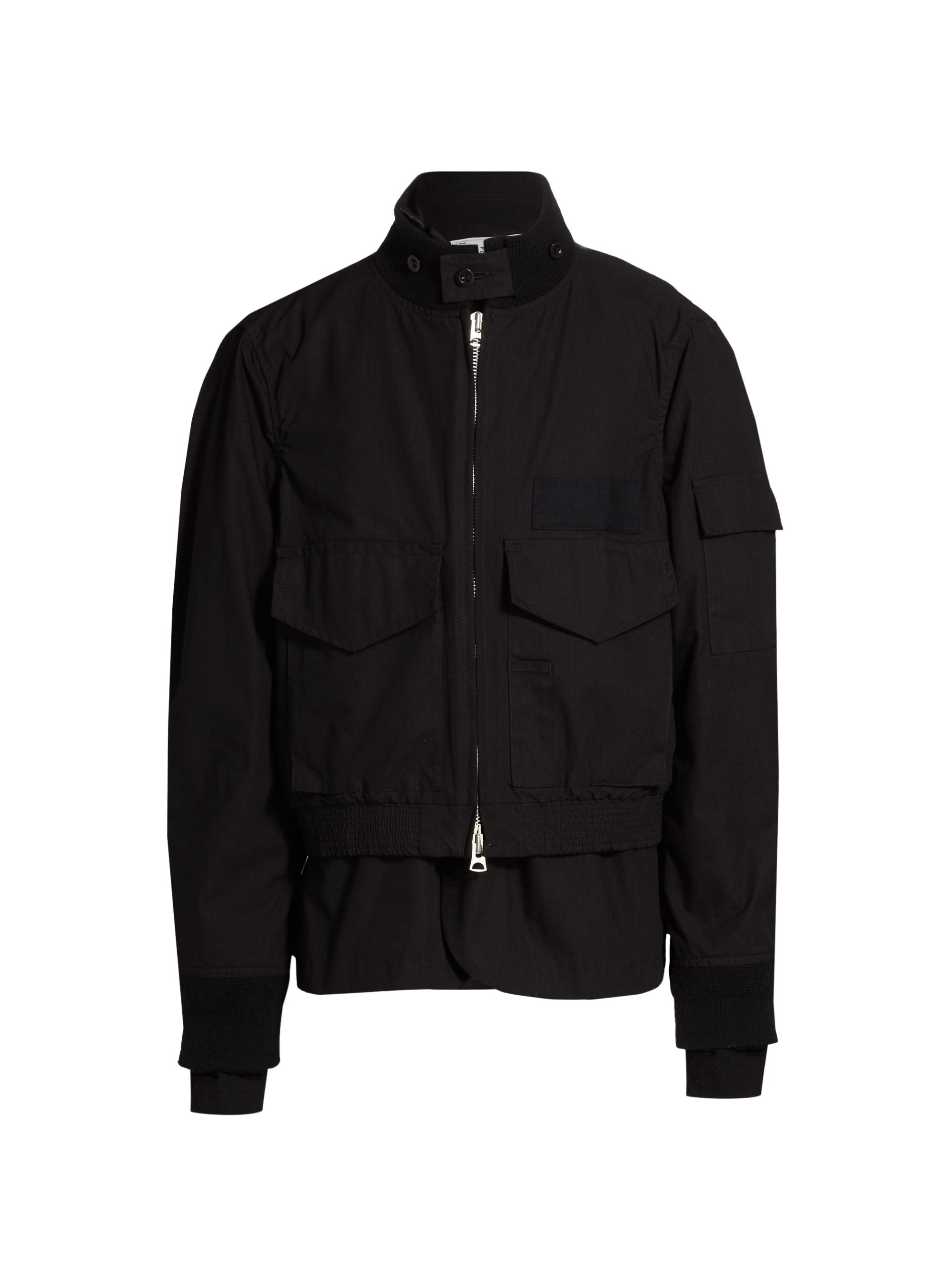 Sacai Men's Rip-Stop Cargo Jacket - Black
