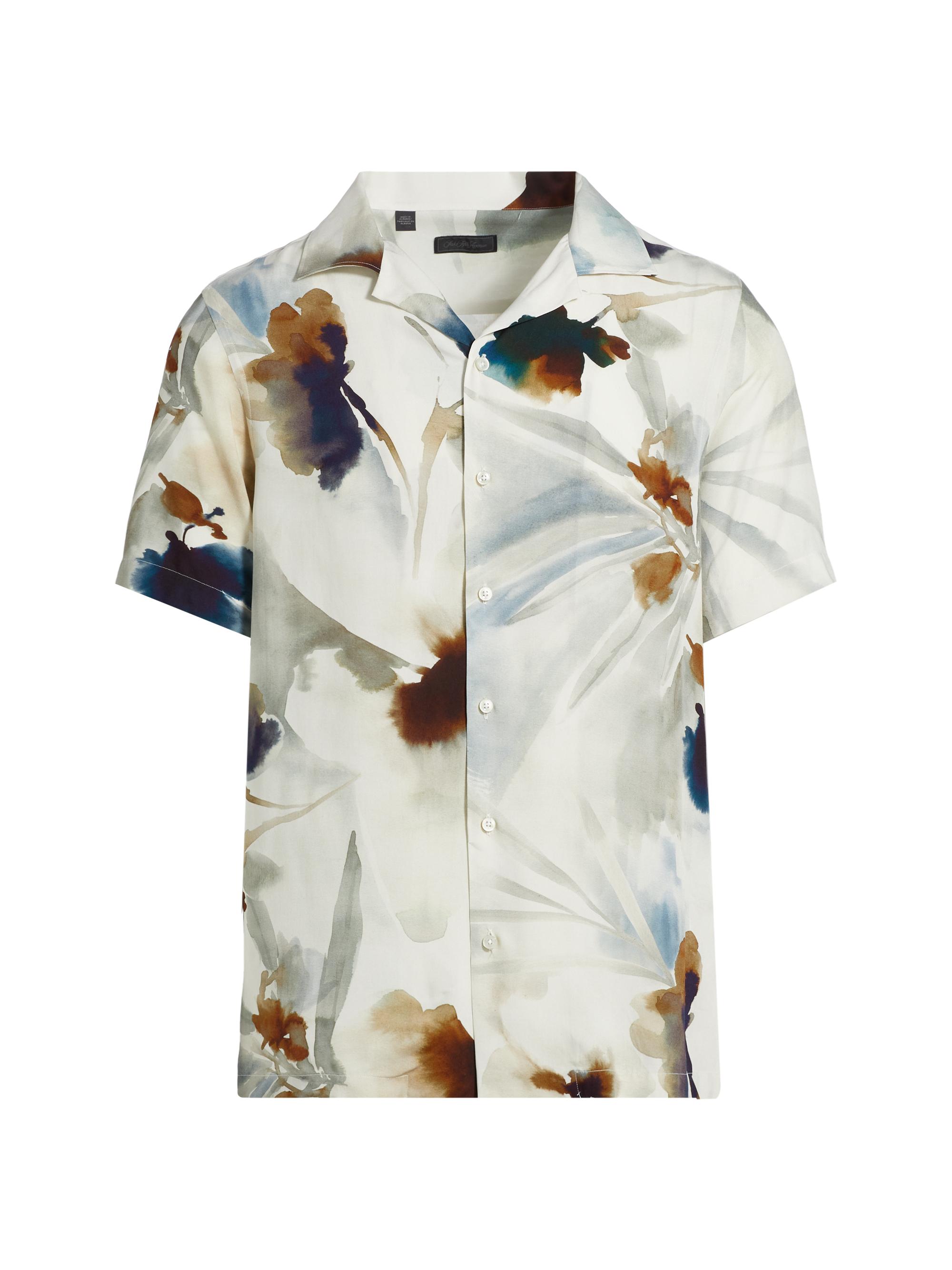 Saks Fifth Avenue Men's COLLECTION Watercolor Floral Camp Shirt - White