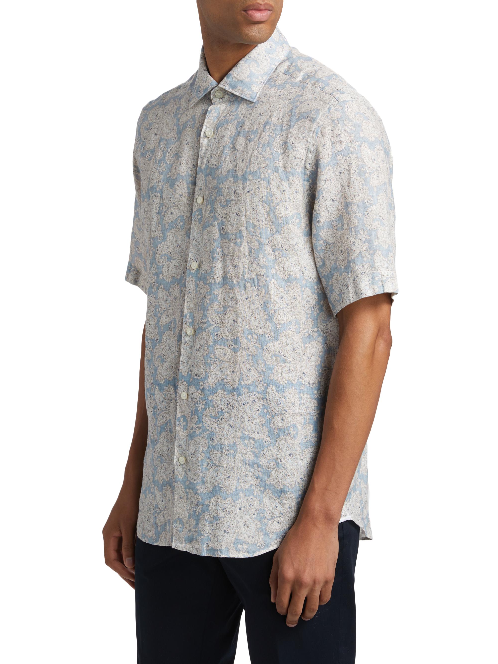 Saks Fifth Avenue Paisley Linen Shirt | Saks Fifth Avenue