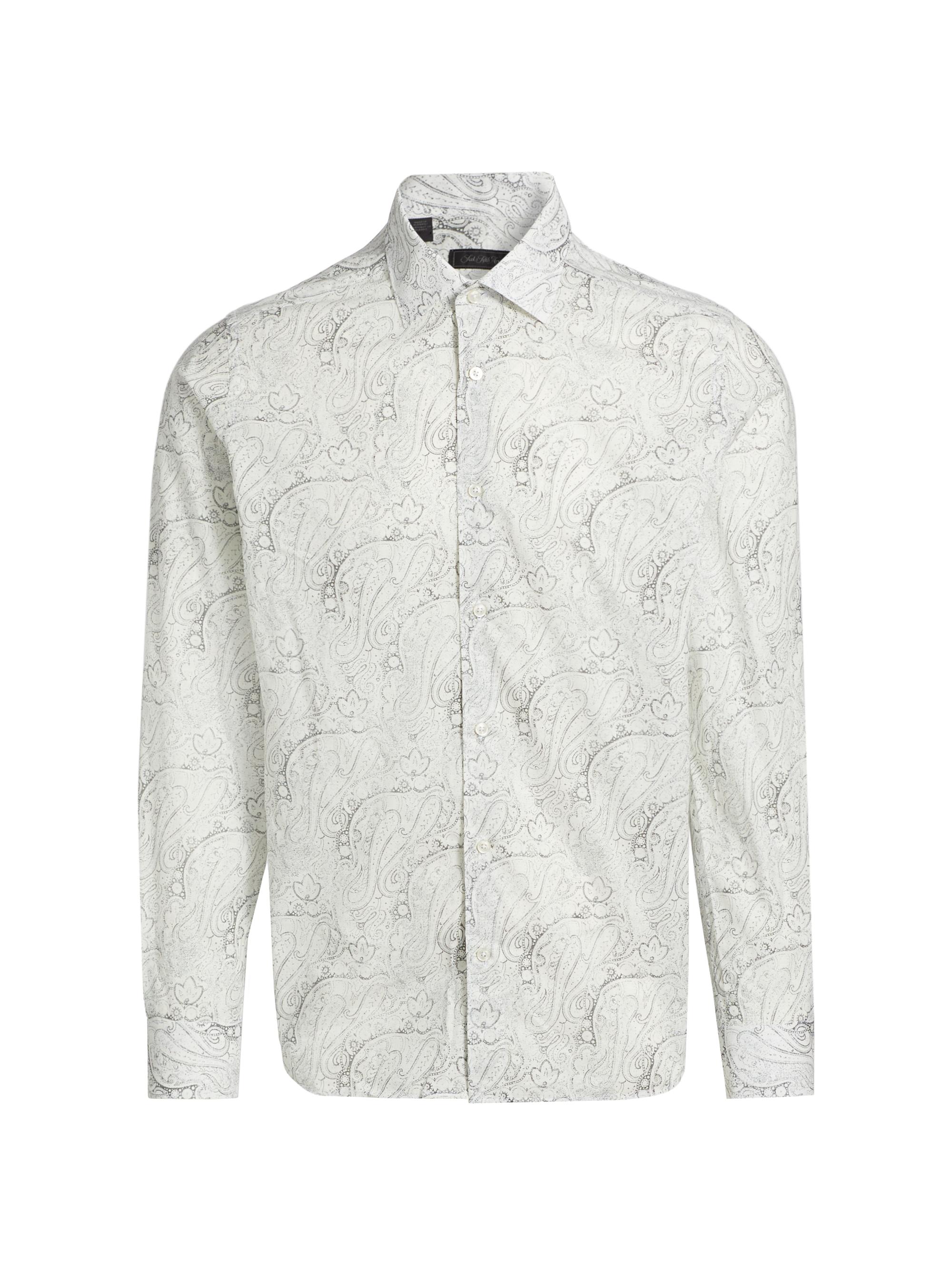 Saks Fifth Avenue Men's COLLECTION Paisley Button-Front Shirt - Grey