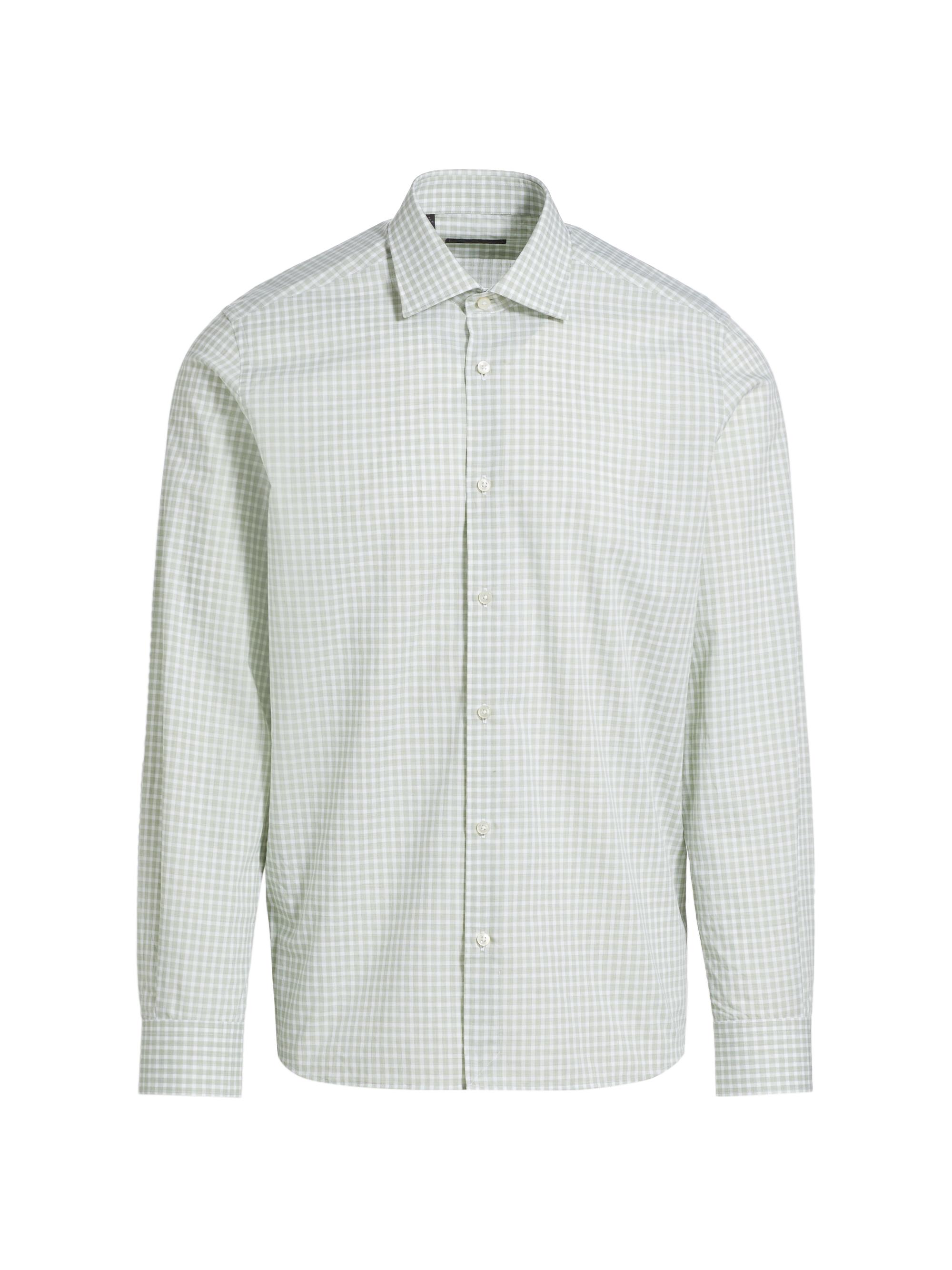 Saks Fifth Avenue Men's COLLECTION Green Check Button-Front Shirt - Green