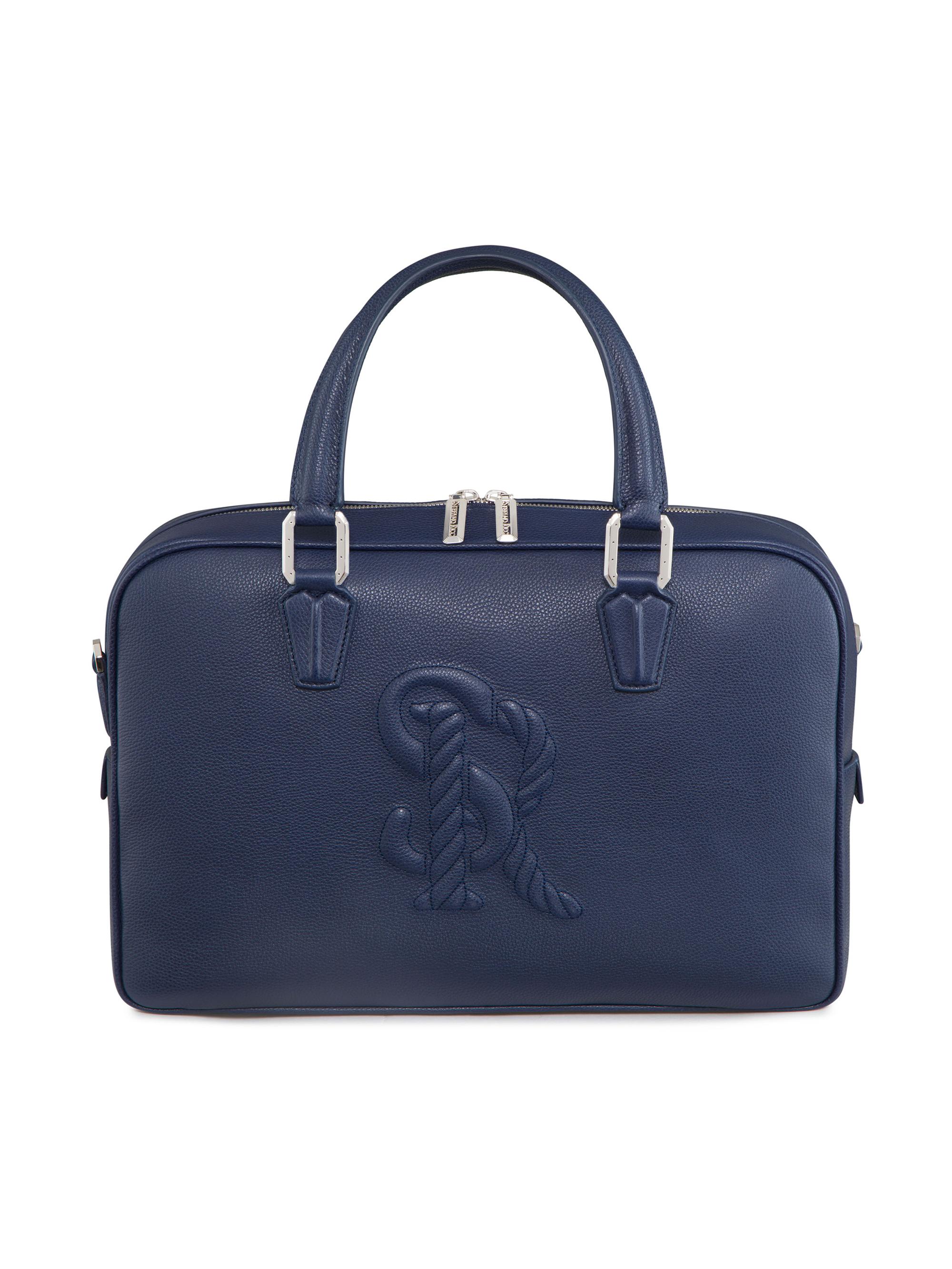 Stefano Ricci Men's Suitcase With Shoulder Strap - Dark Blue