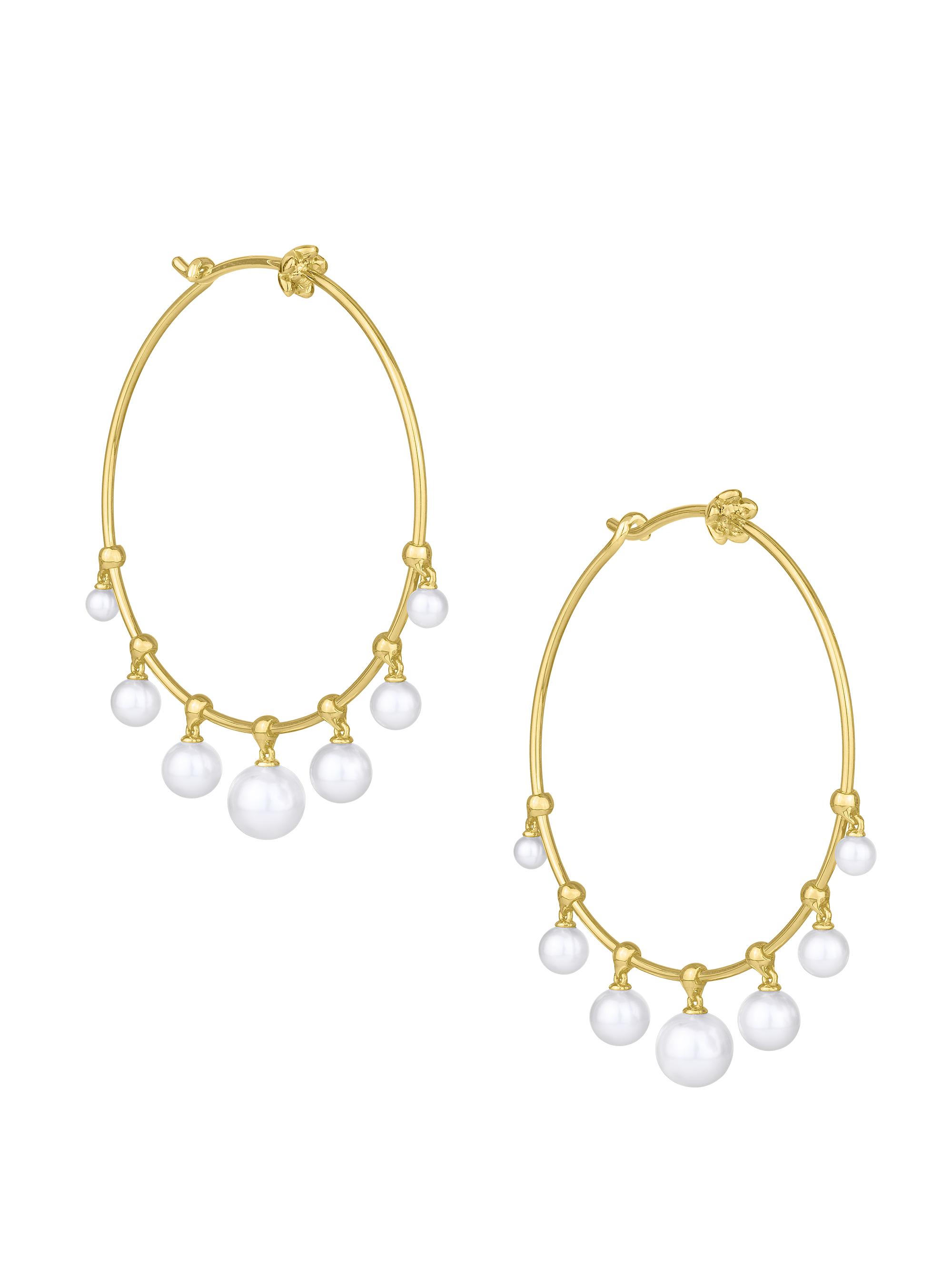 Paul Morelli Women's Pearl Windchime 18K Yellow Gold & Akoya Pearl Hoop Earrings - Yellow Gold