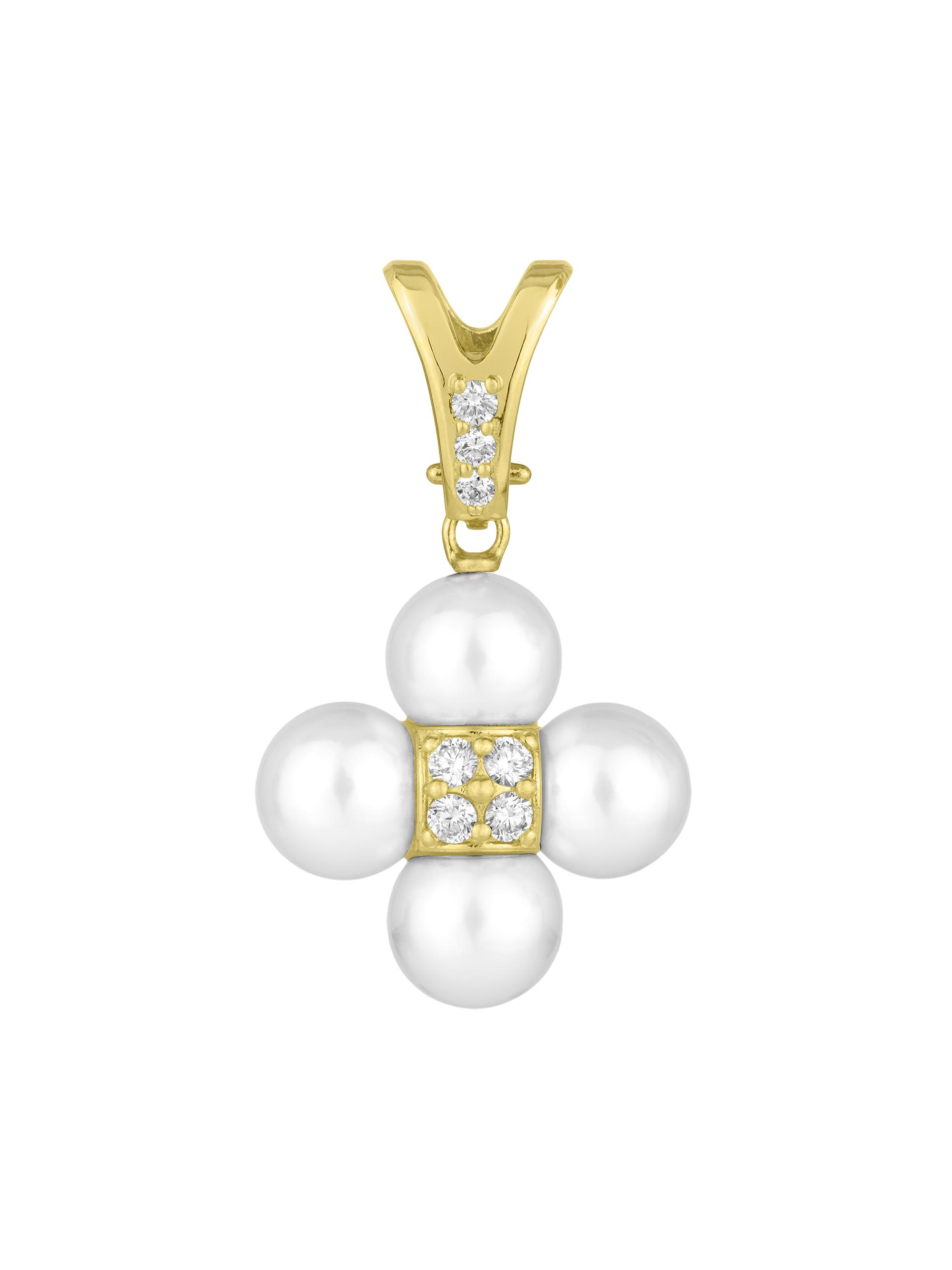 Paul Morelli Women's Sequence 18K Yellow Gold, Akoya Pearl & 0.26 TCW Diamond Charm - Yellow Gold