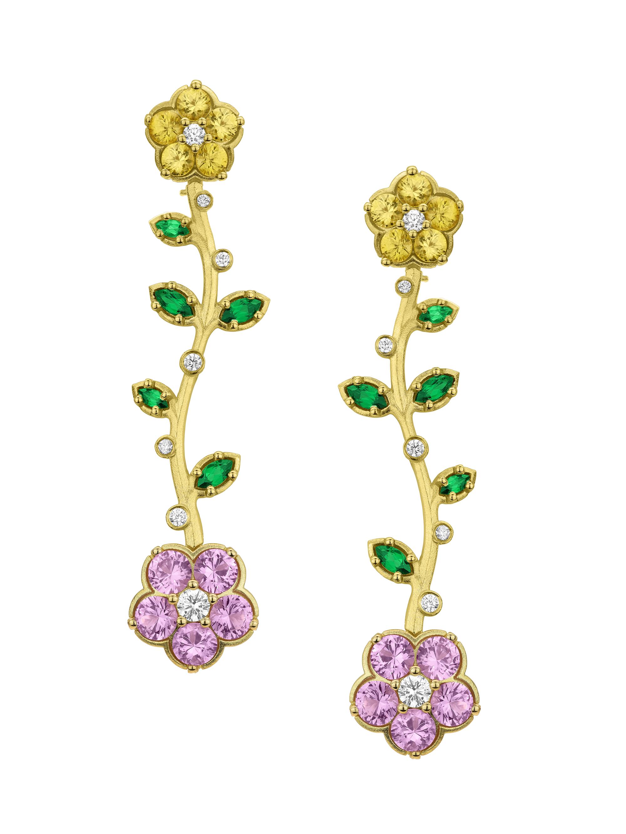 Paul Morelli Women's Wild Child 18K Yellow Gold & Multi-Gemstone Flower Drop Earrings - Gold
