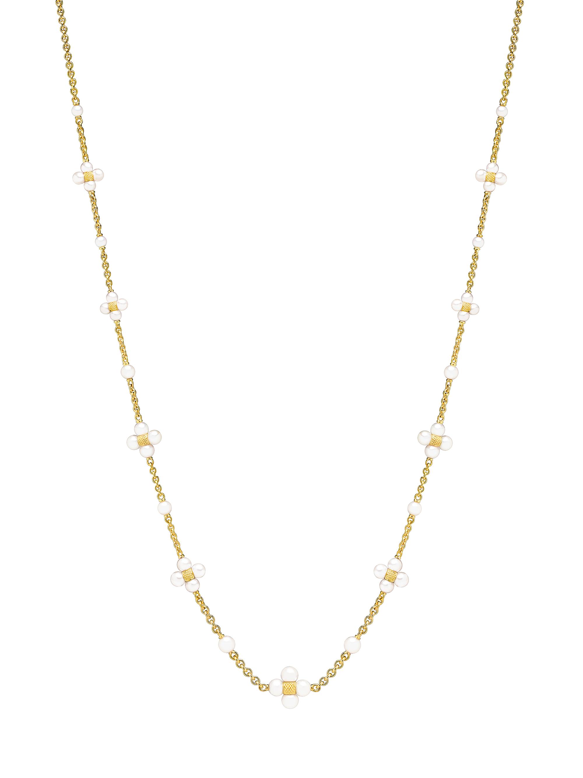 Paul Morelli Women's Sequence 18K Yellow Gold & Akoya Pearl Station Necklace - Yellow Gold