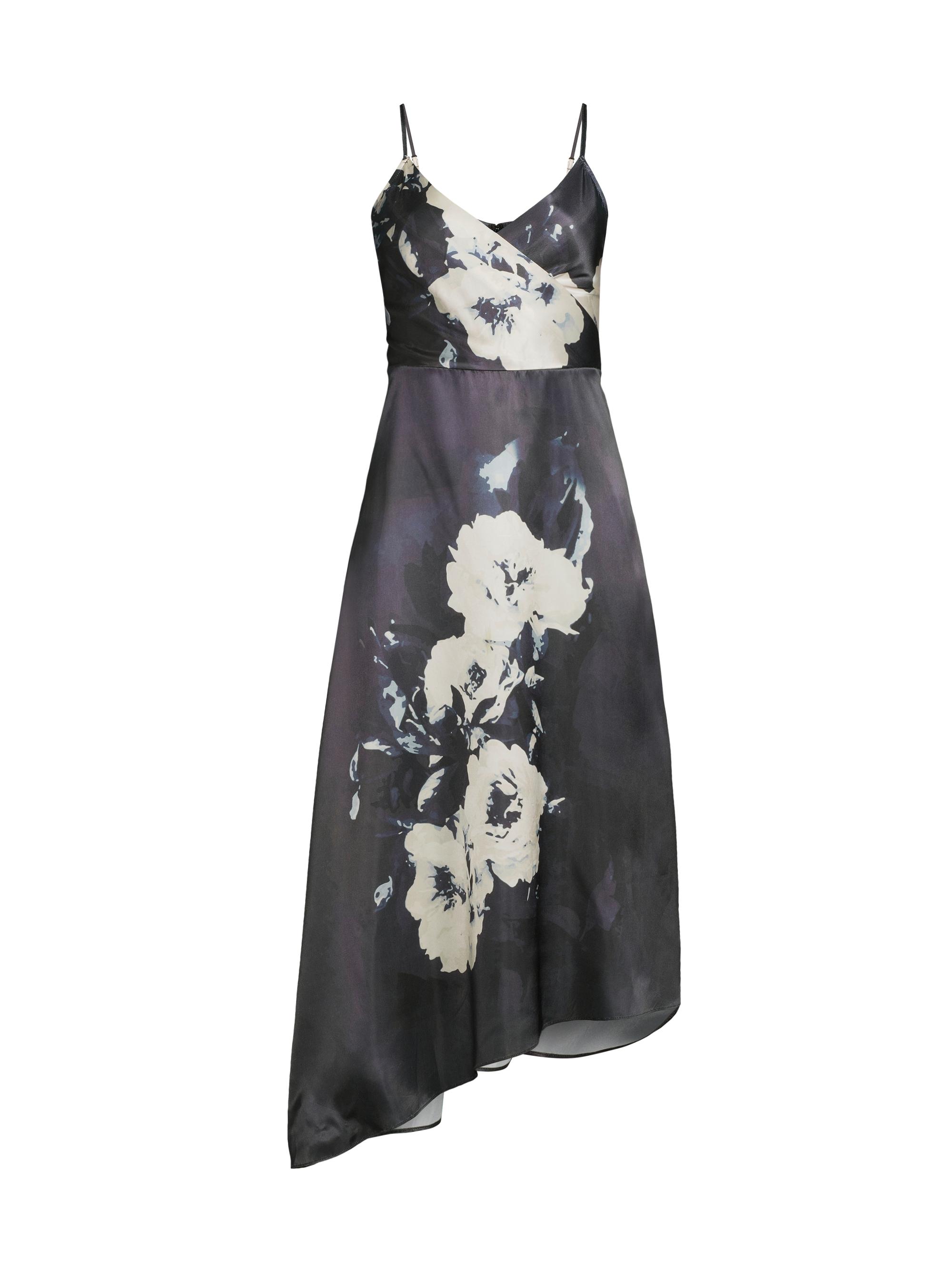 Hope for Flowers Women's Floral Asymmetric Slip Midi-Dress - Black