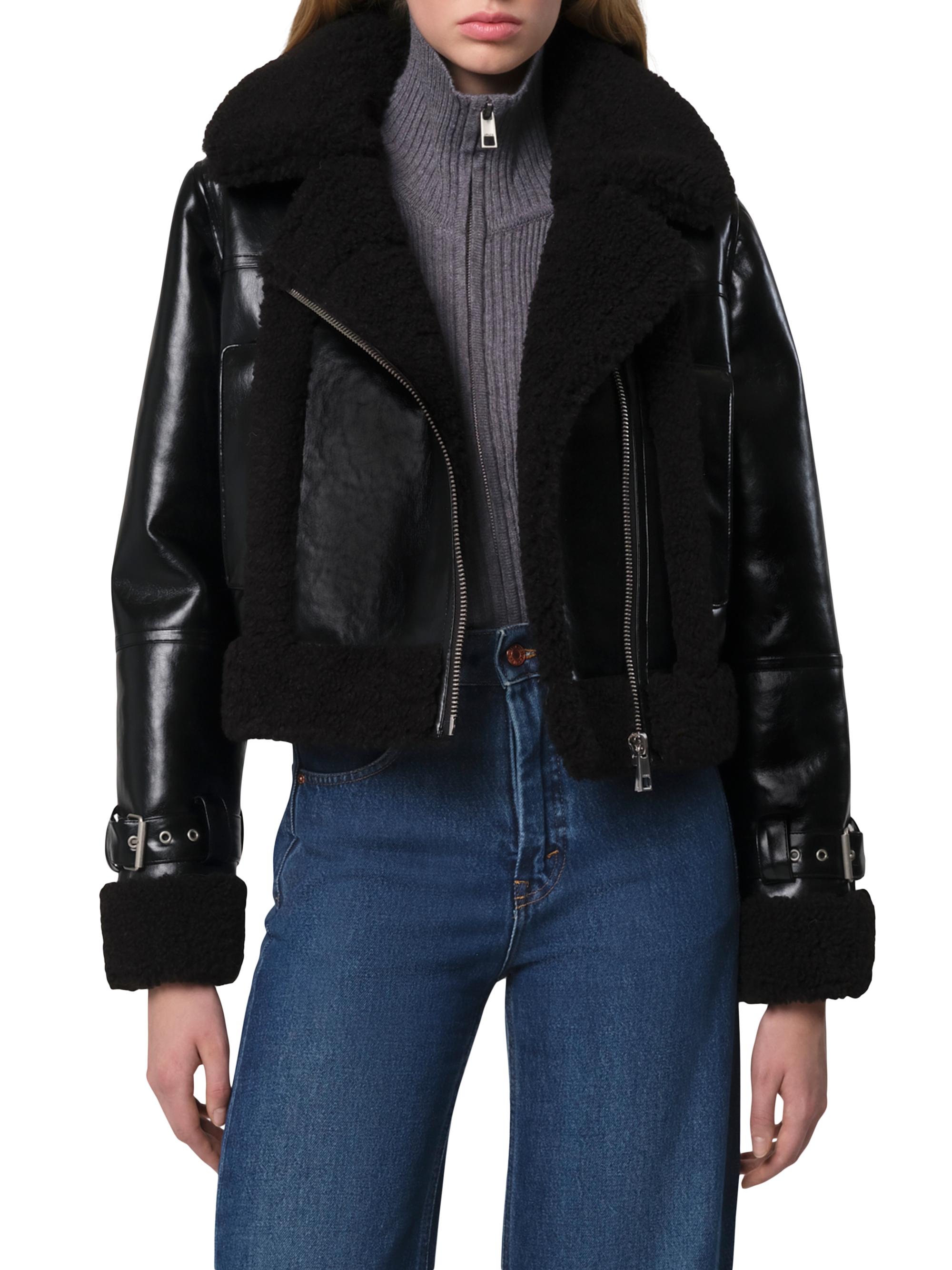 JEANASIS 【eL】Fur LeatherJacket Apparis Jay Shiny Faux