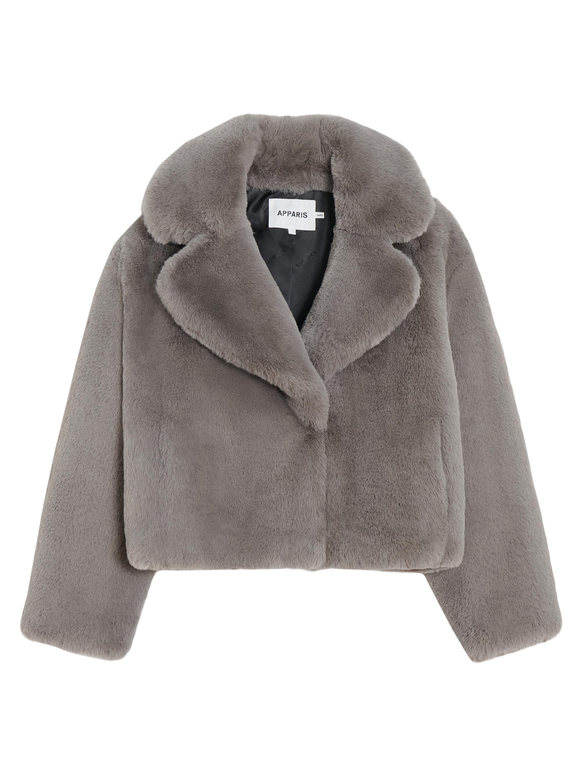 Apparis Women's Miller Faux Fur Cropped Coat - Granite