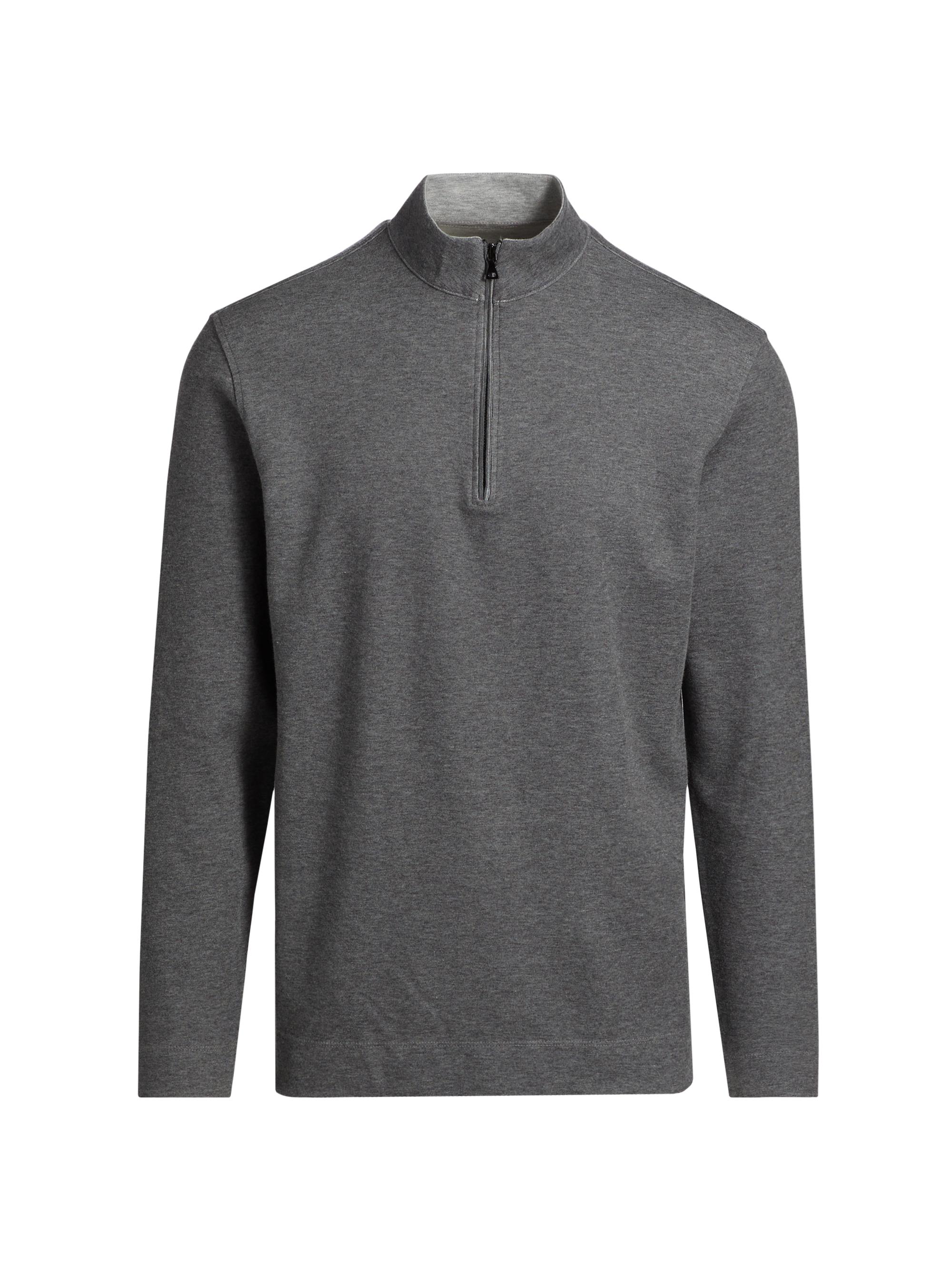 Saks Fifth Avenue Men's COLLECTION Super Soft Half-Zip - Grey