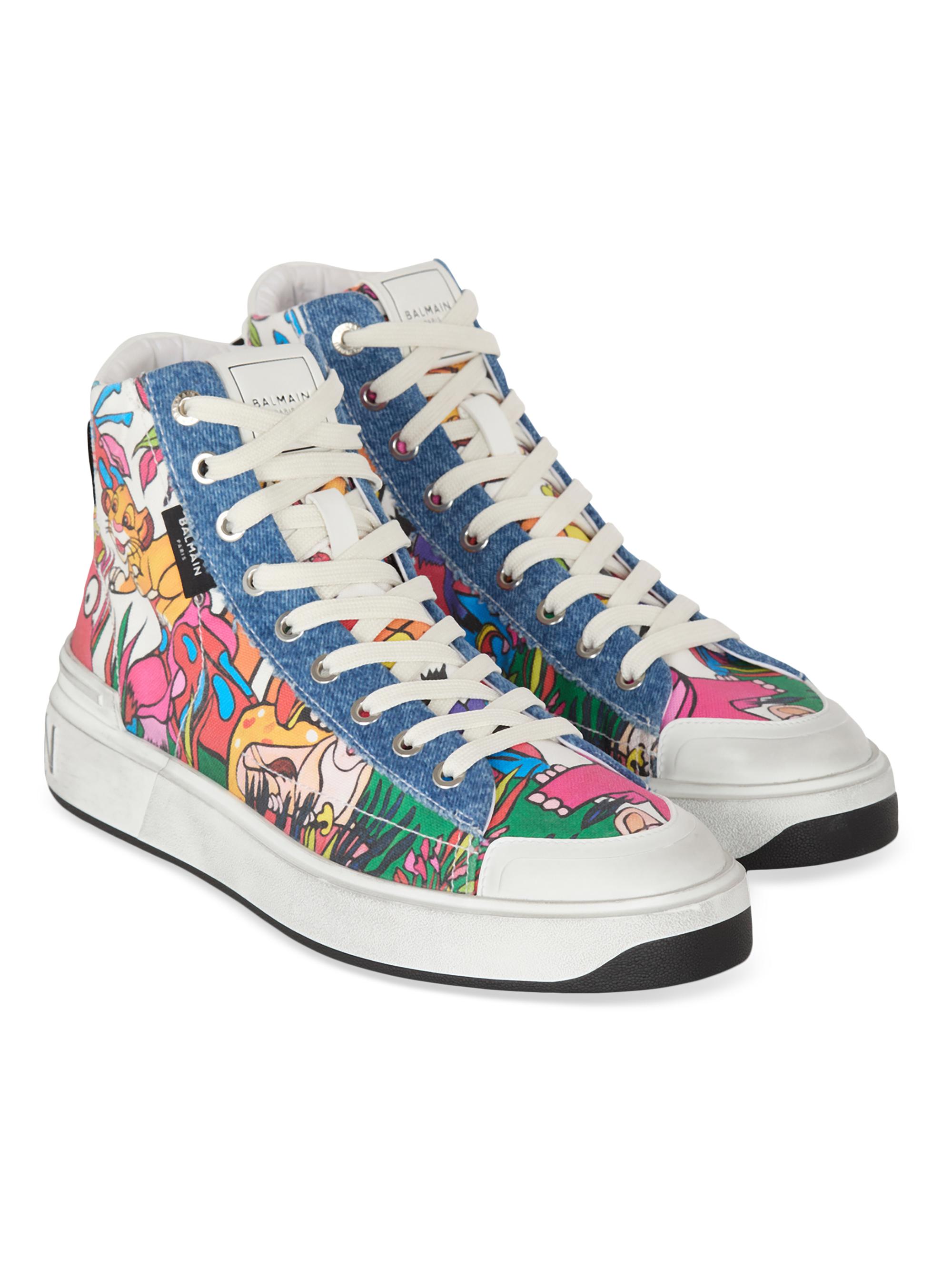 Balmain Men's Disney x : The Lion King B-Court High-Top Sneakers