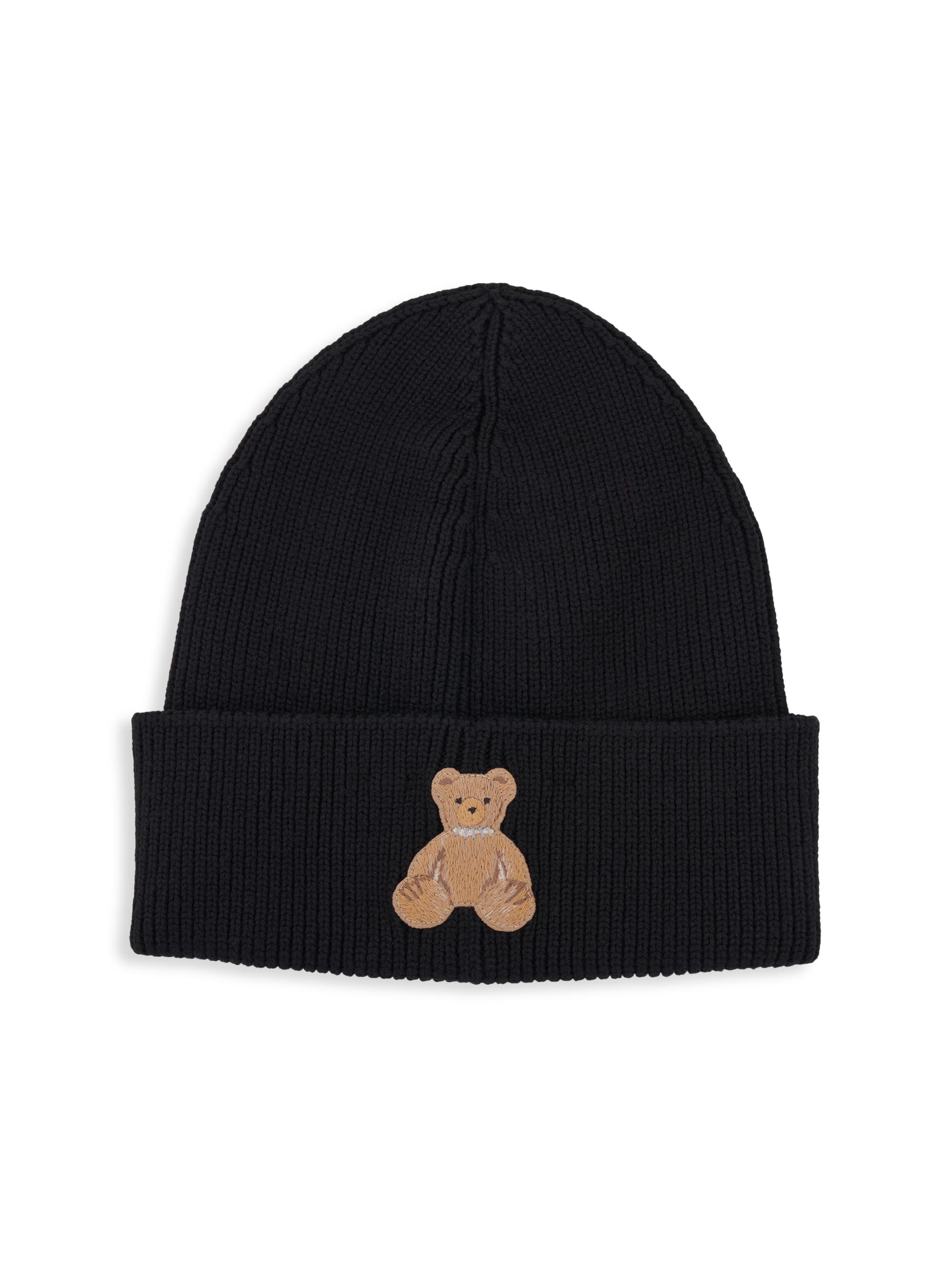 Palm Angels Men's Bear In Mind Wool Beanie - Black Brown
