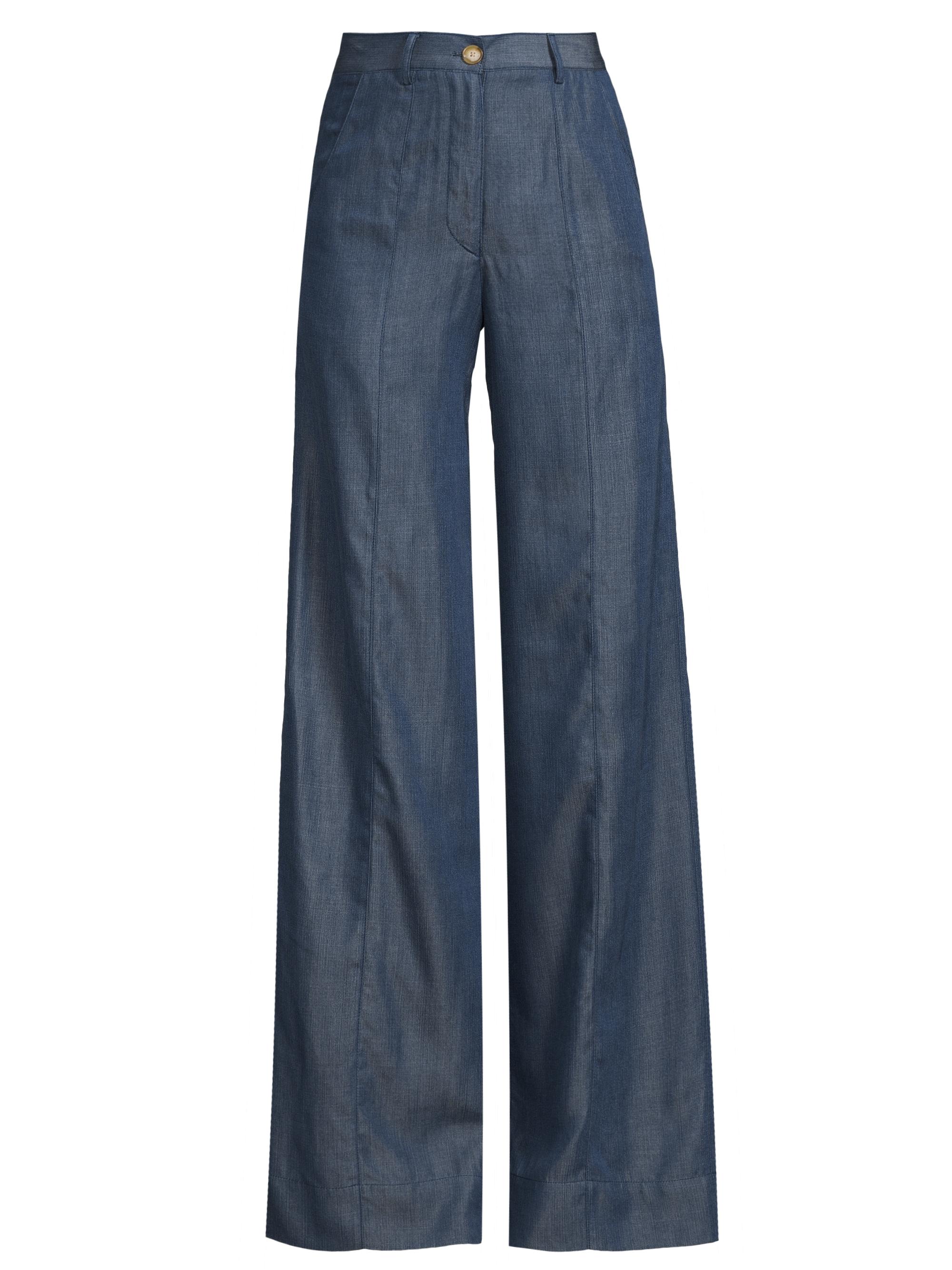 Undra Celeste Women's High-Rise Wide-Leg Pants - Med Denim