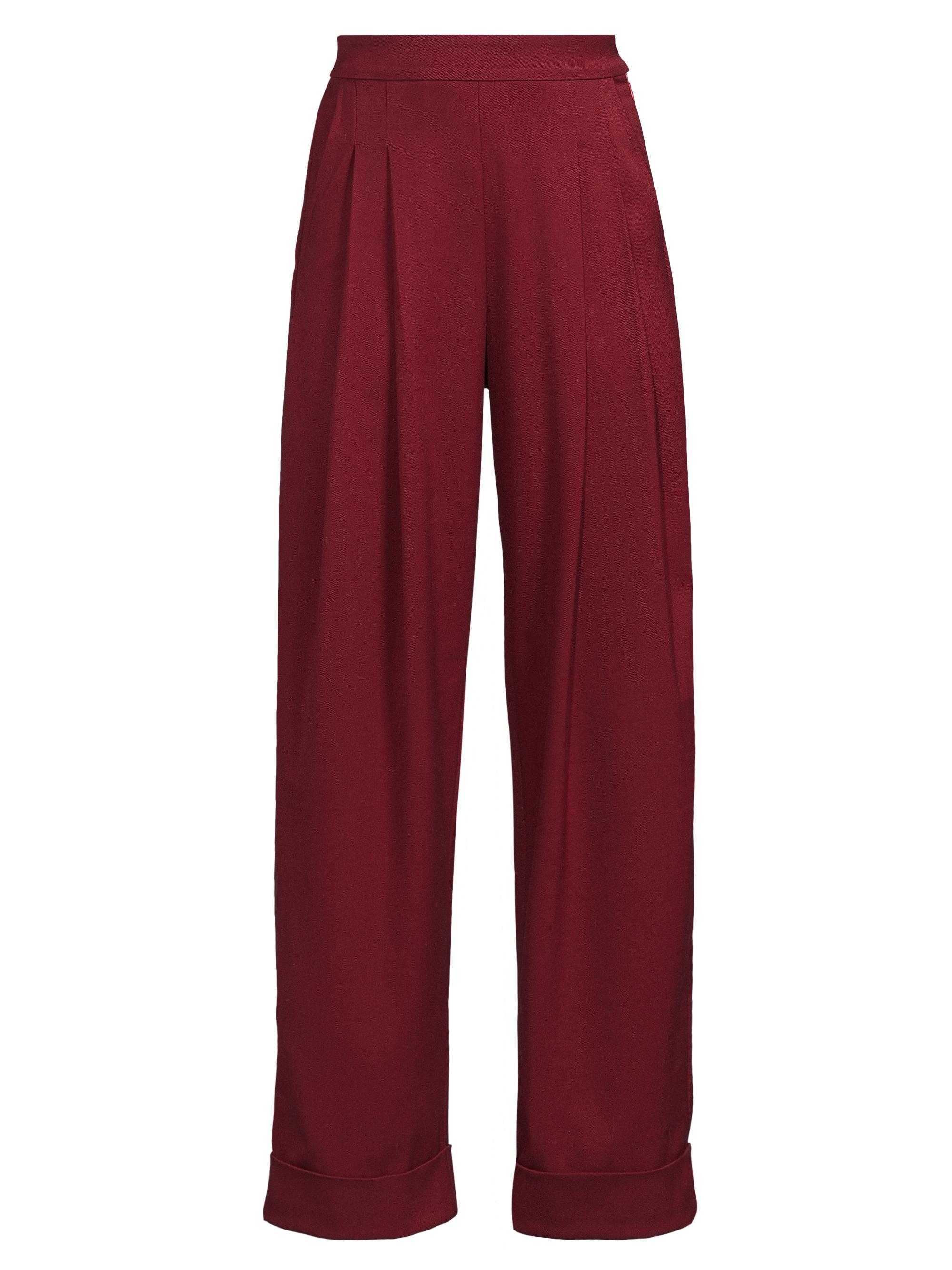 Undra Celeste Women's Robert Pleated High-Rise Pants - Merlot