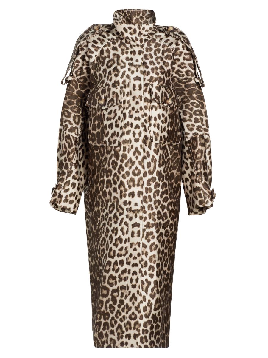 Zimmermann Women's In Illustration Leopard-print Twill Trench Coat In Chocolate