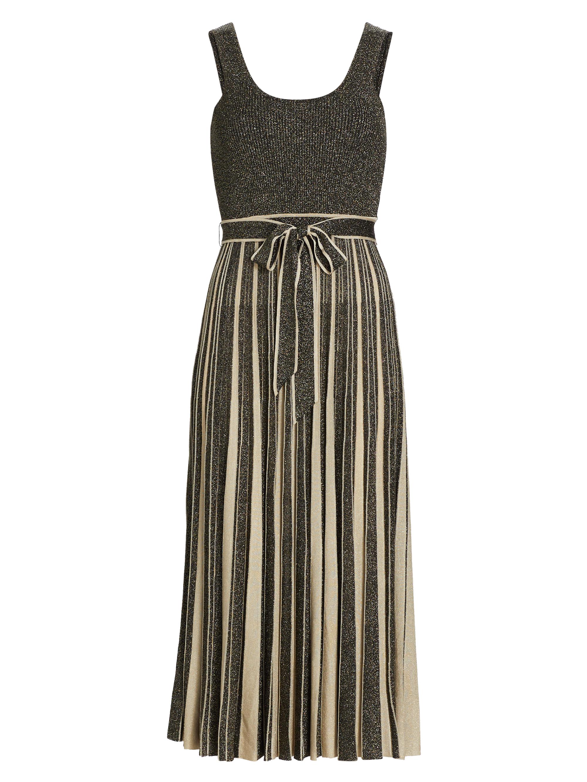 Zimmermann Women's Story One Metallic Scoopneck Midi-Dress - Black Gold