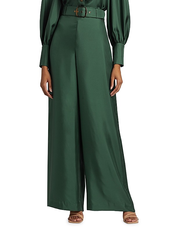 Shop Zimmermann Illustration Belted Wide-Leg Pants | Saks Shop Zimmermann Illustration Belted Wide-Leg Pants | Saks