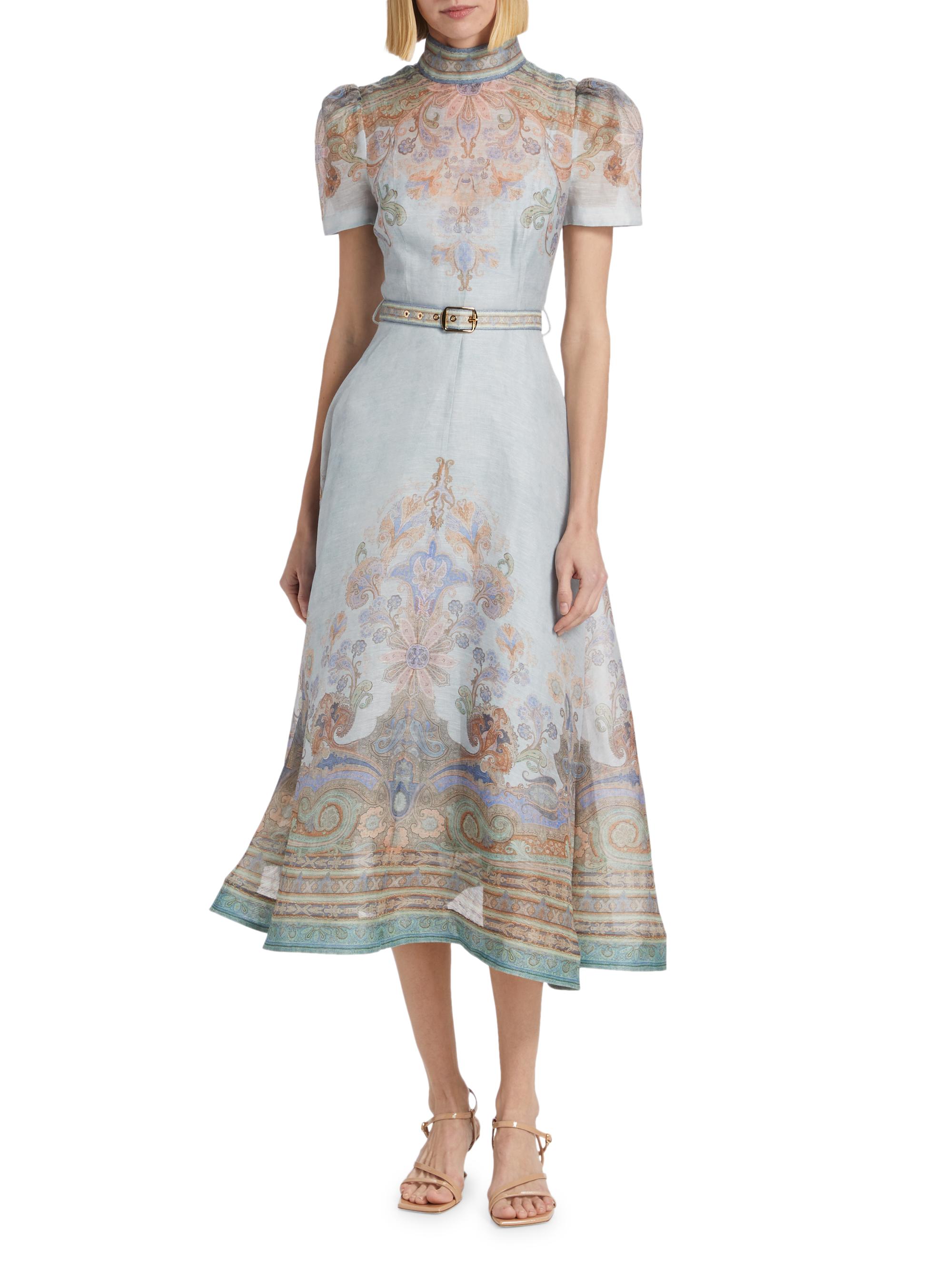 linen dresses midi Fit and flare midi summer linen dress 4896