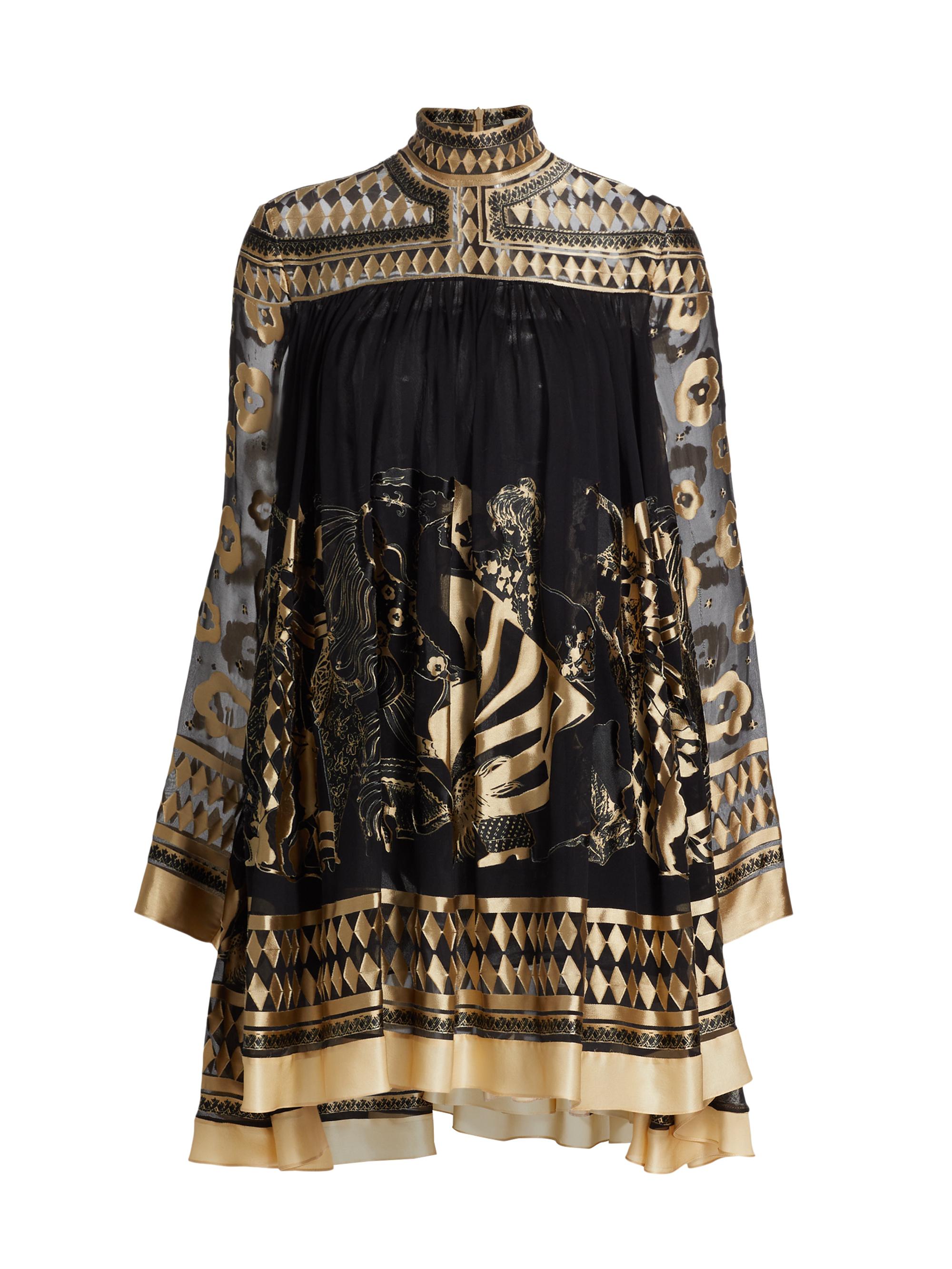 Zimmermann Women's Otto Metallic Printed Minidress - Black Tea
