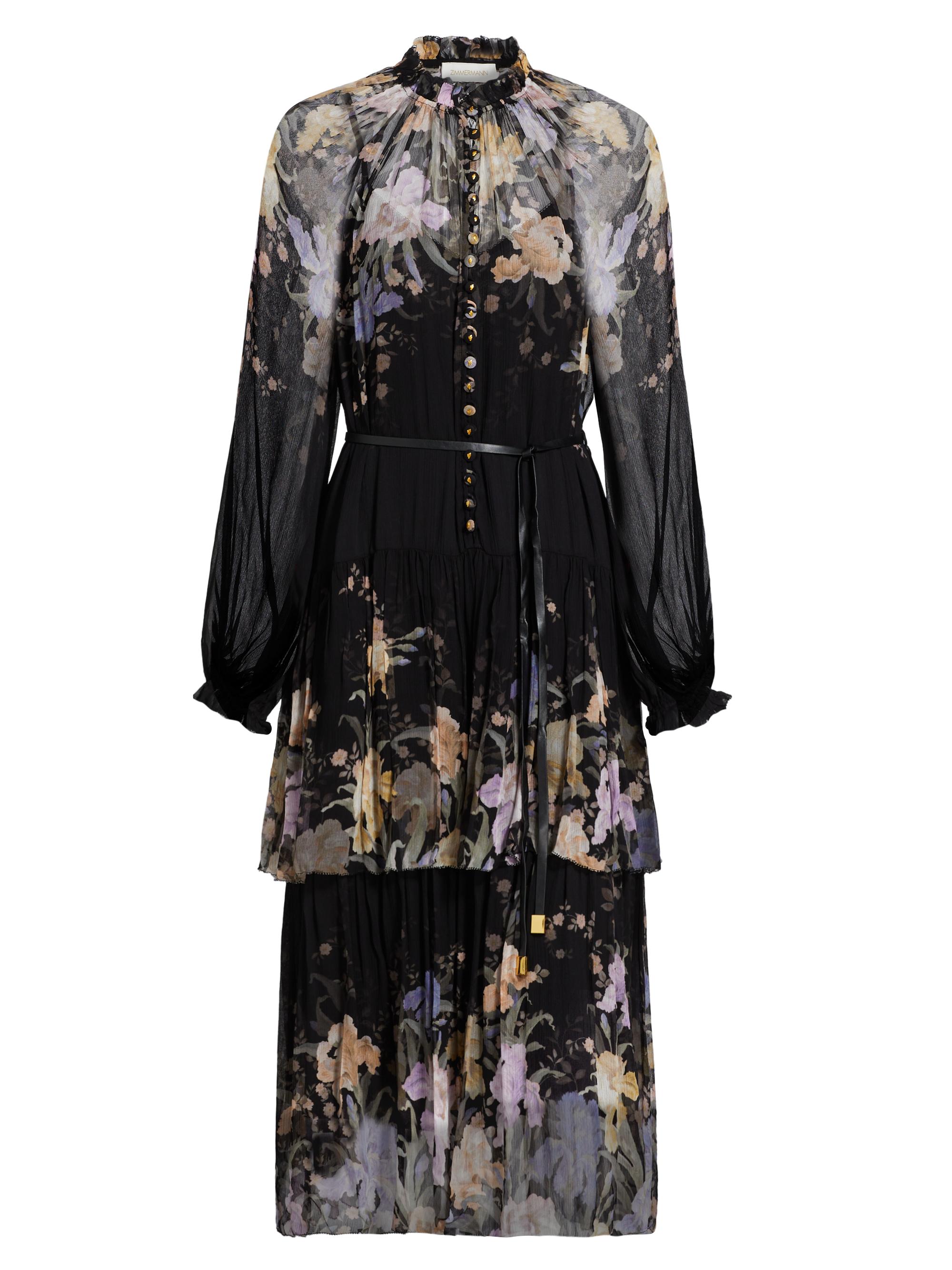 Zimmermann Women's Eden Tiered Midi-Dress - Iris Sherbet