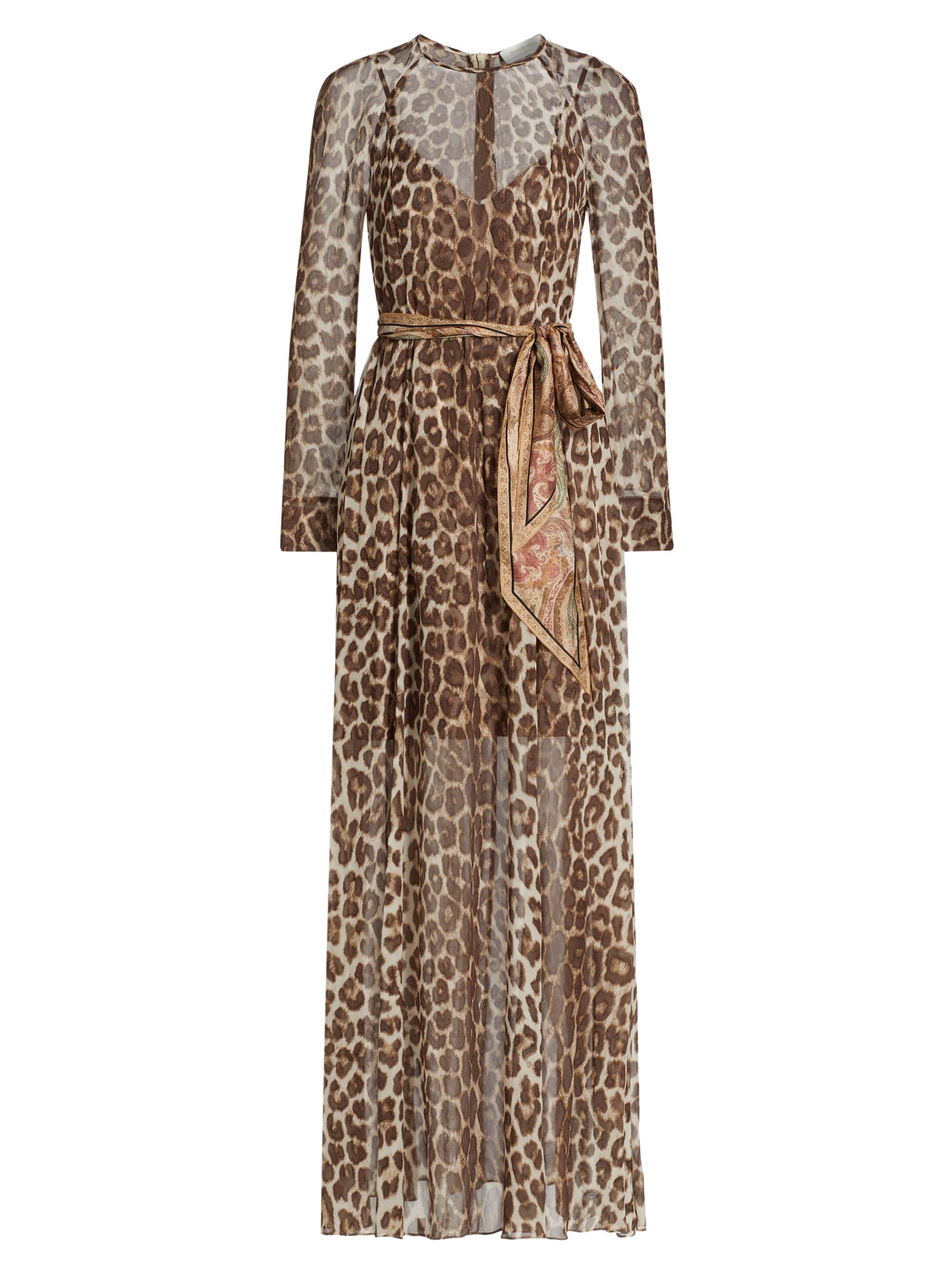 Zimmermann Women's Leopard Print Long-Sleeve Maxi-Dress - Chocolate Leopard