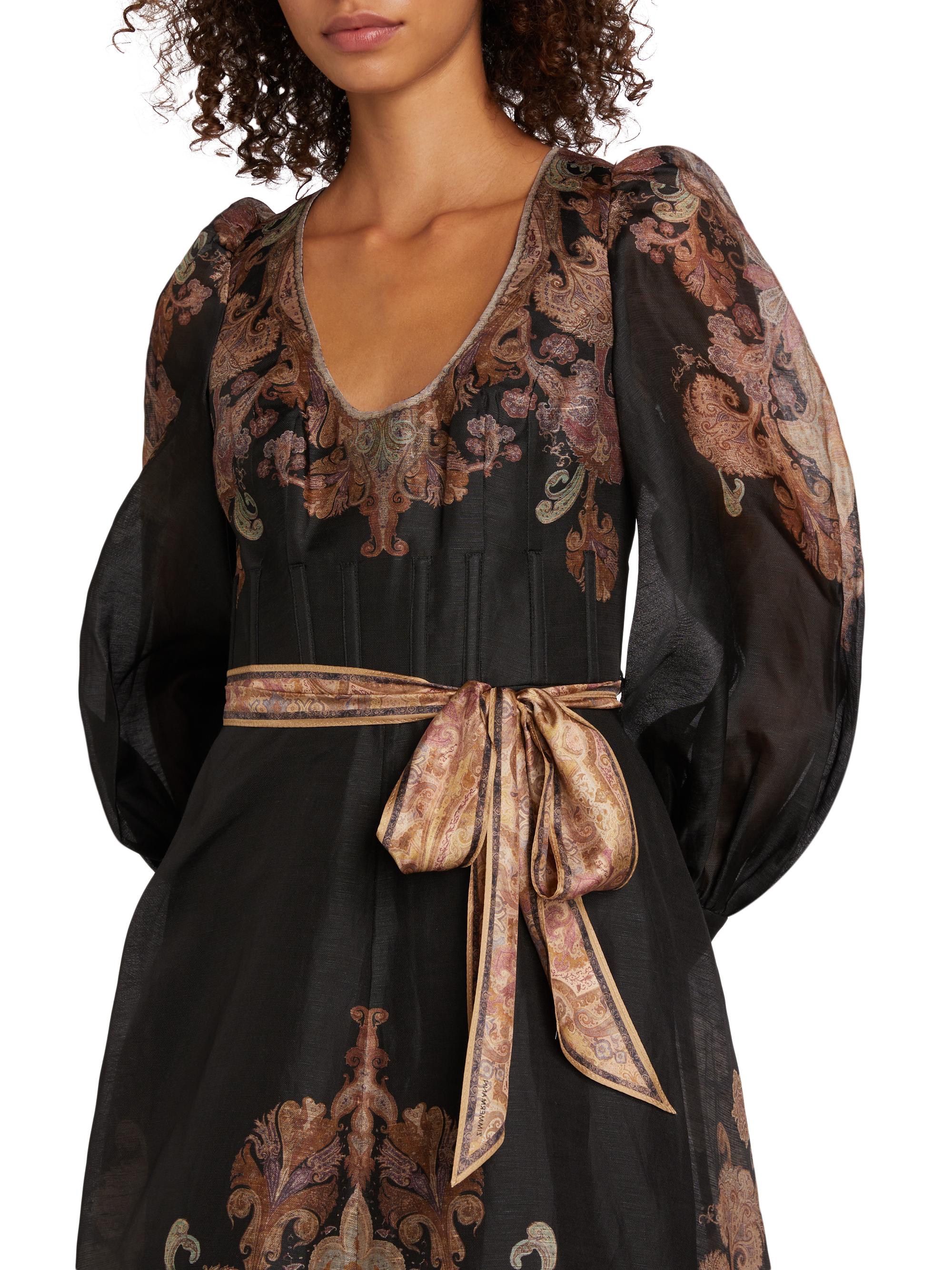 Zimmermann Illustration Structured Paisley Midi-Dress | Saks Fifth