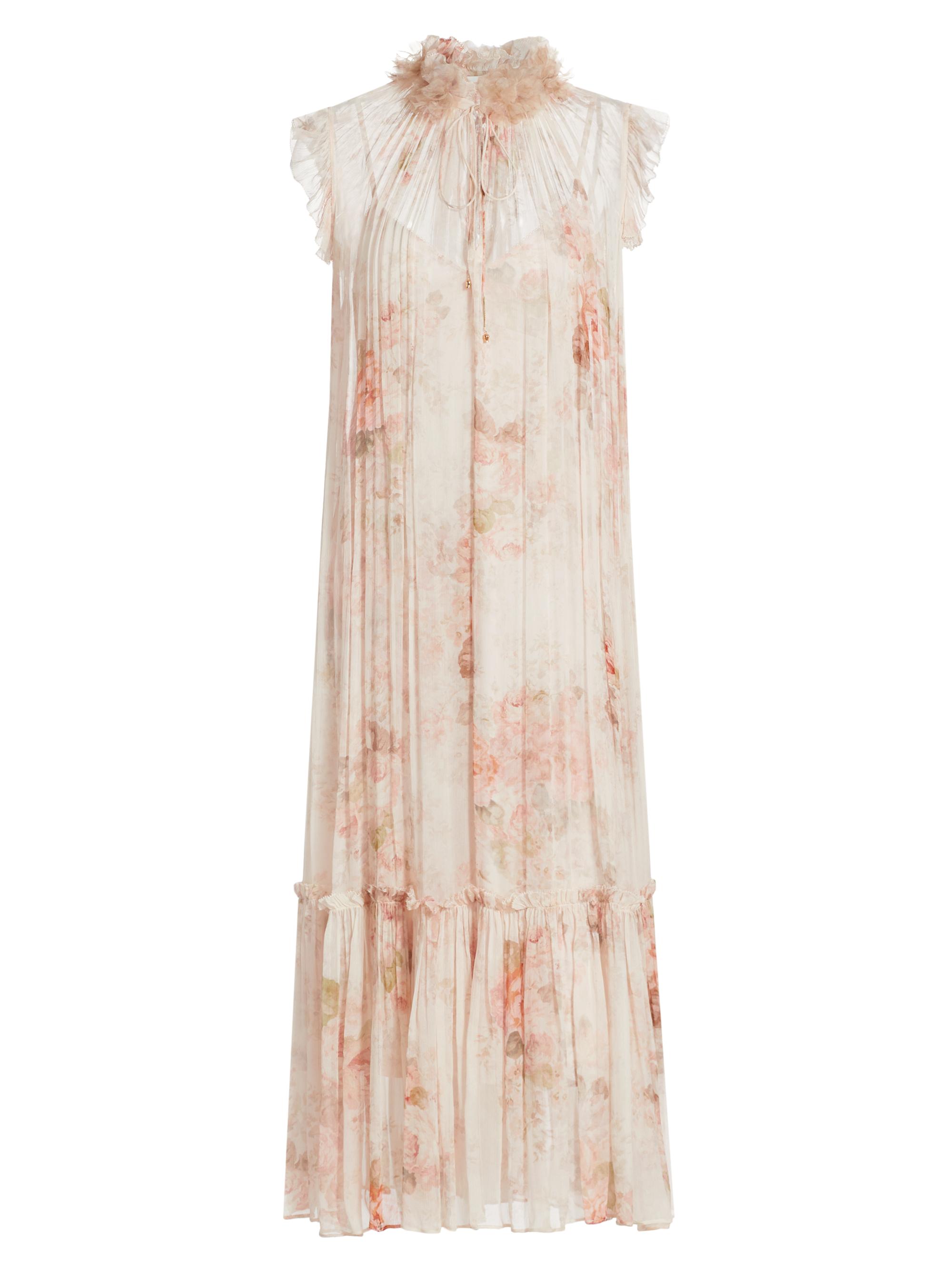 Zimmermann Women's Floral Flutter-Sleeve Midi-Dress - Cream Rococo Floral