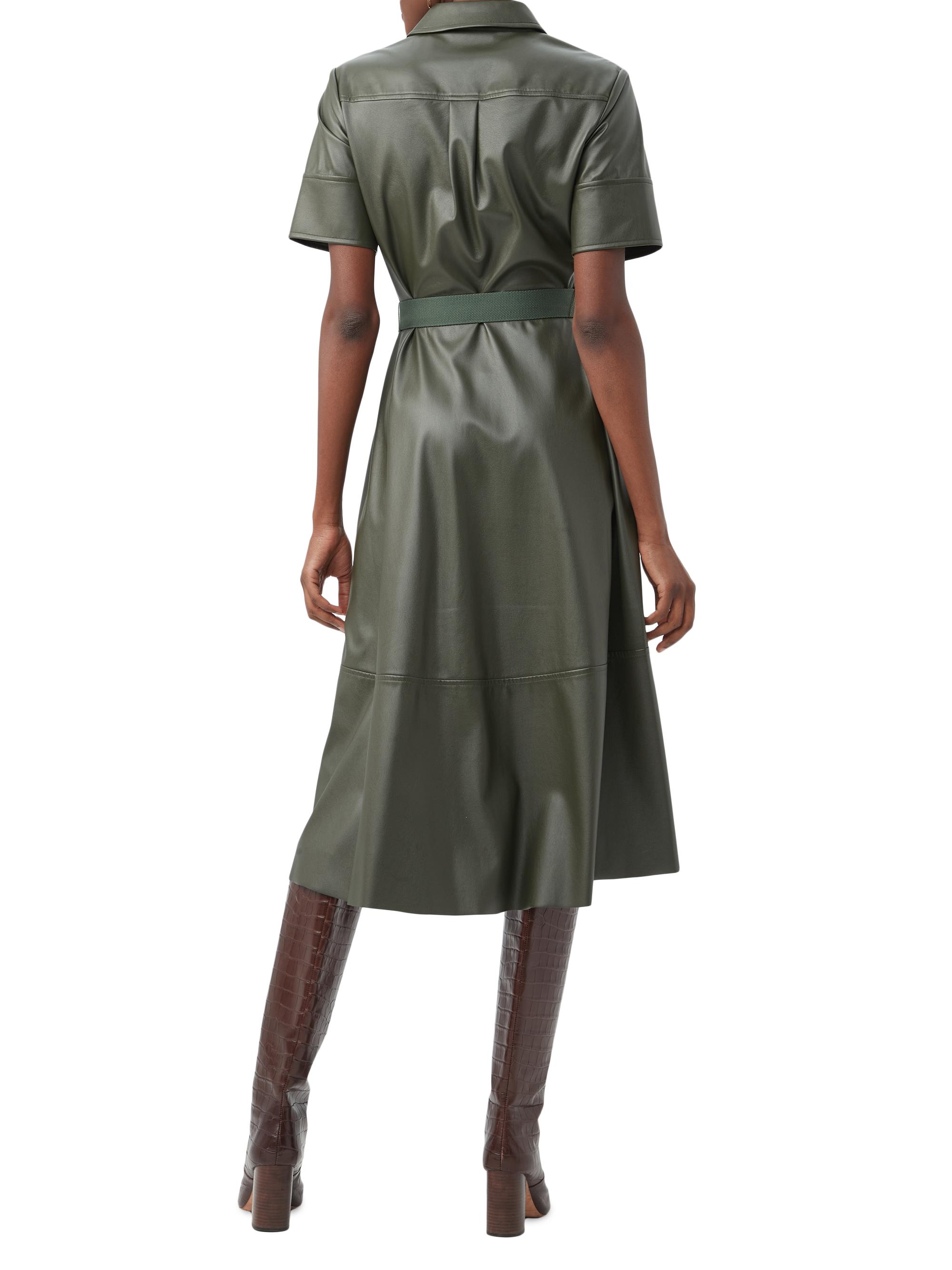 Trina Turk Misola Faux-Leather Short-Sleeve Midi-Dress | Saks