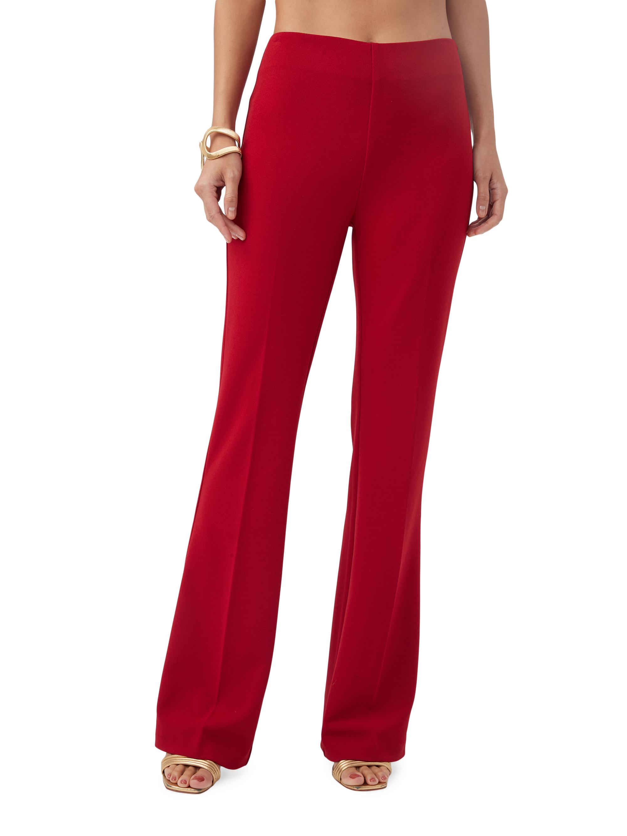 Trina Turk Women's Jacoba Mid-Rise Boot-Cut Pants - Roselle Red