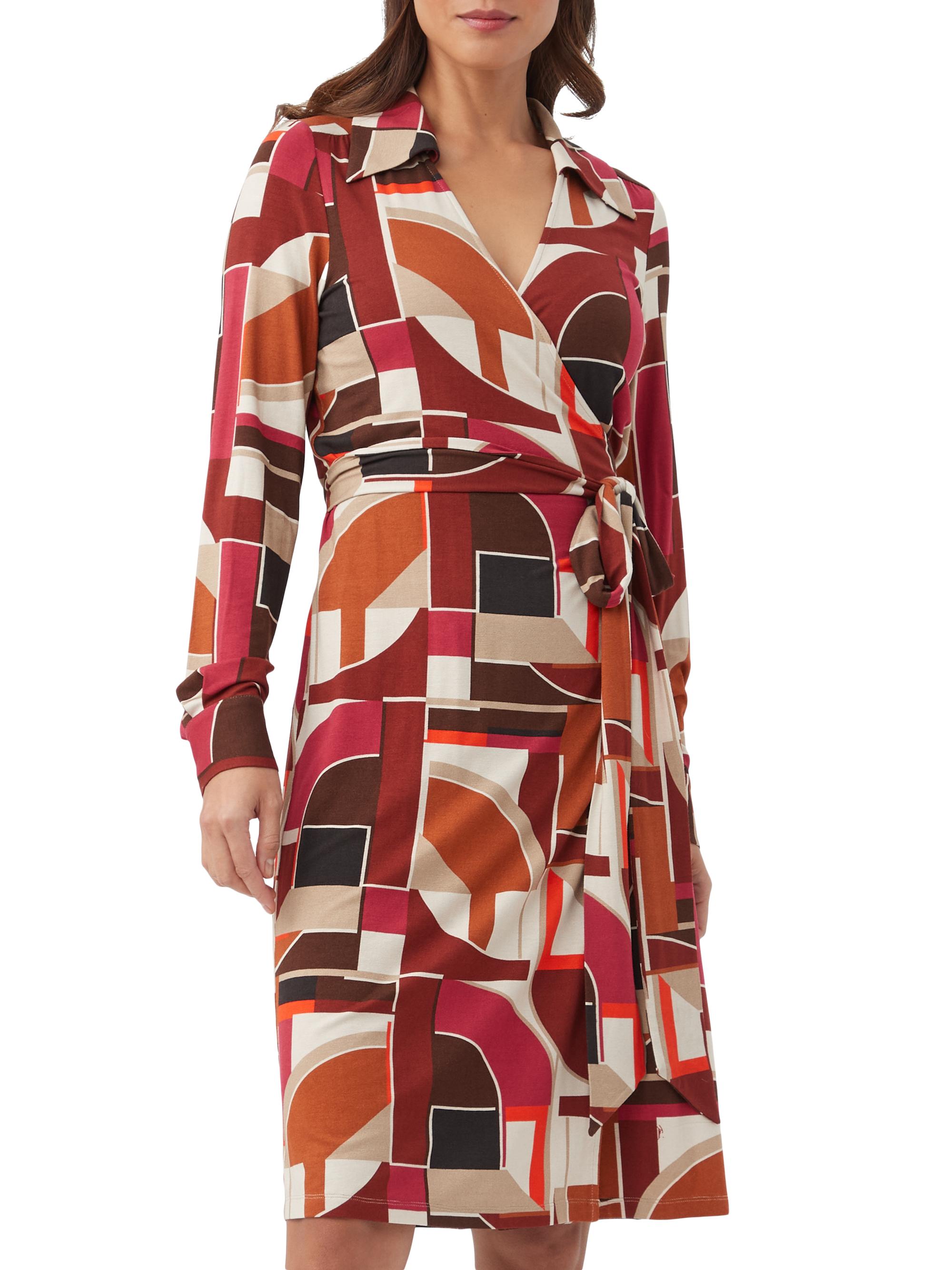 Trina Turk Women's Makeba Geometric Jersey Wrap Midi-Dress