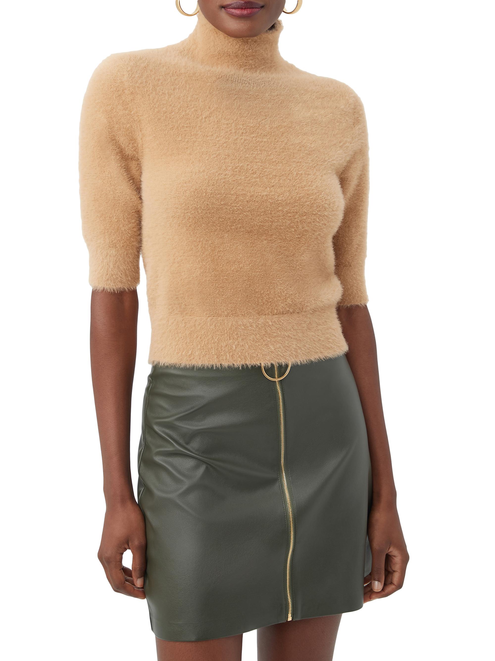 Trina Turk Women's Mali Turtleneck Short-Sleeve Sweater - Camel | Thumbnail 5