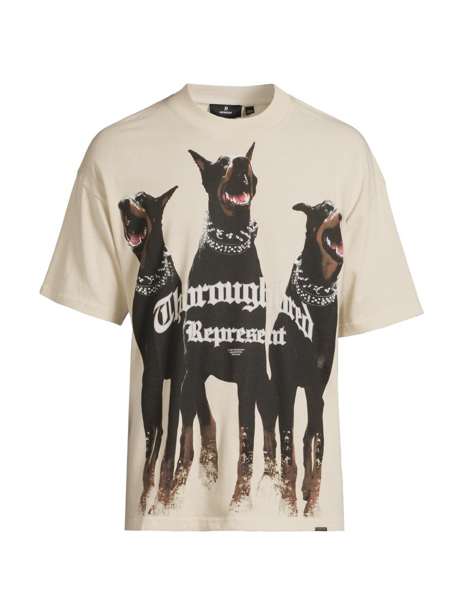【関税込み】Represent ブラック 'Thoroughbred' Tシャツ Thoroughbred T-Shirt | Vintage Black T-Shirts | Represent