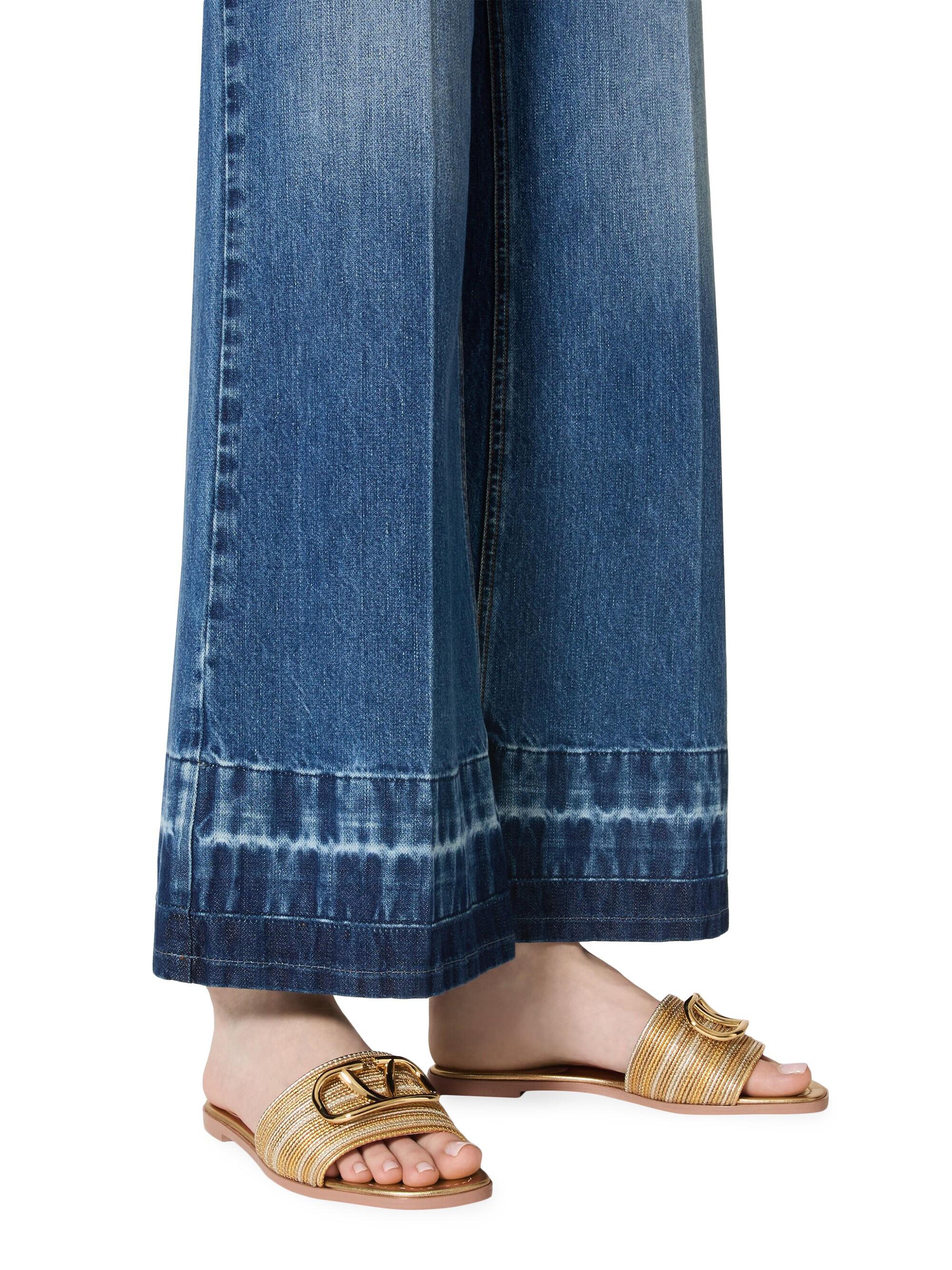 Valentino Garavani VLogo Signature Metallic Leather Slide Sandals