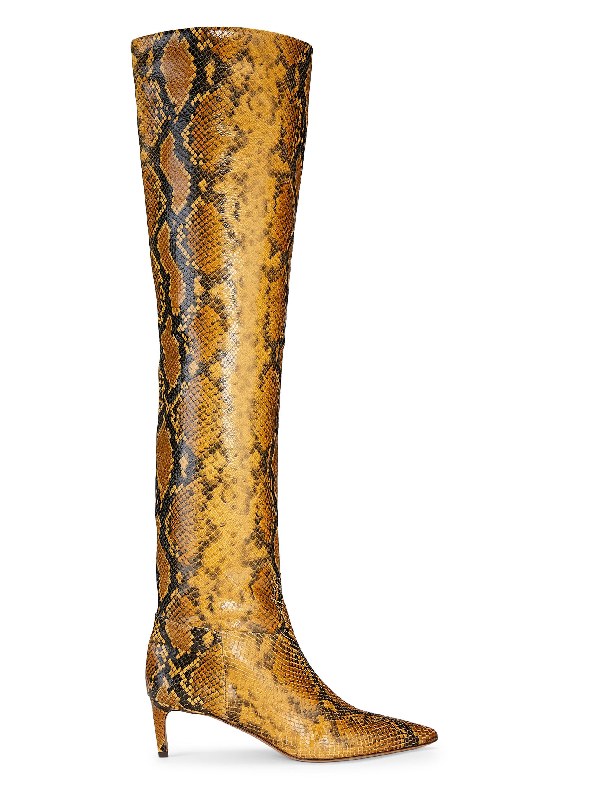 Ulla Johnson Women's Carolina Snake-Embossed Leather Boots - Mediumorange